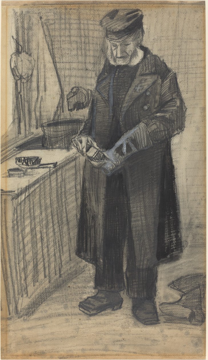 Csizmát fényesítő férfi, 1882. alkotó: Vincent van Gogh