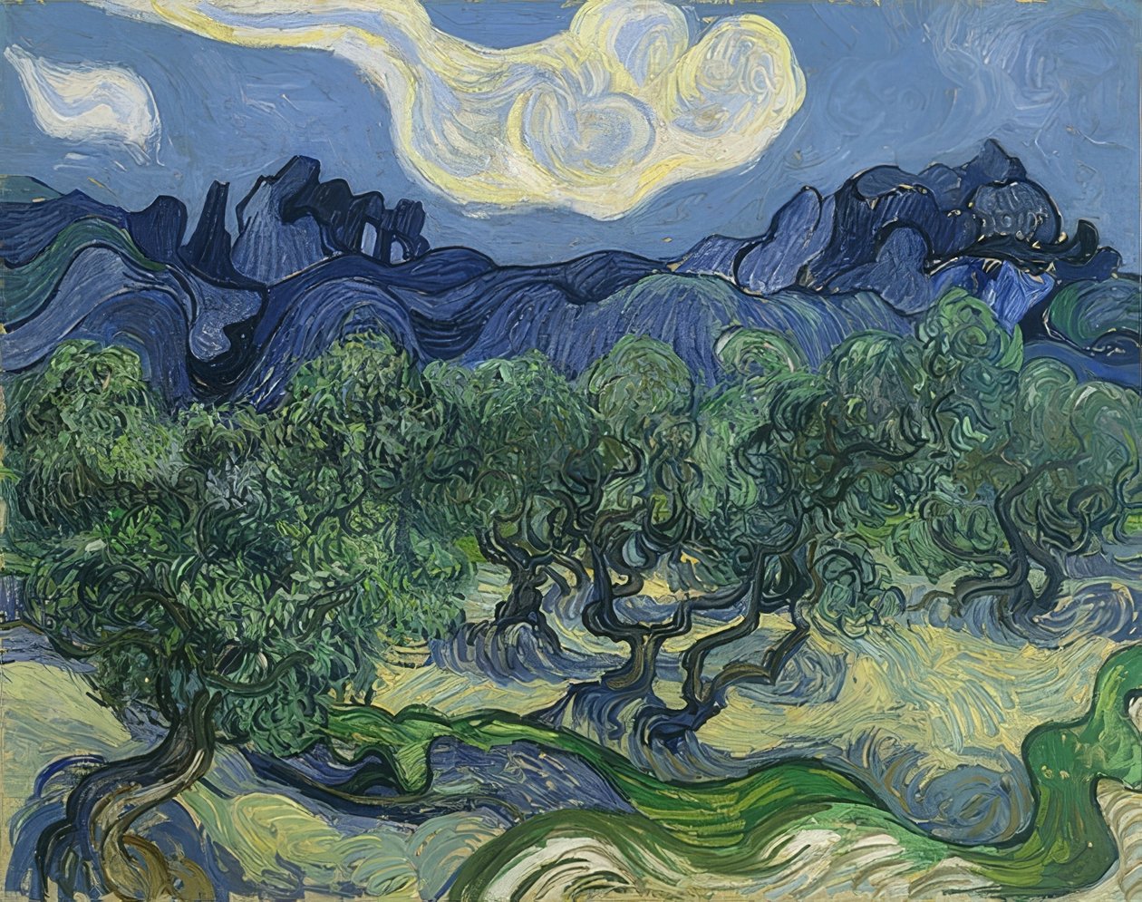 Olajfák. 1889 alkotó: Vincent van Gogh