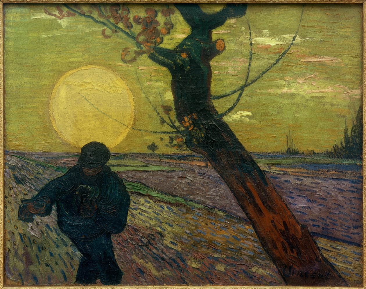 Vetőgép napnyugtakor alkotó: Vincent van Gogh