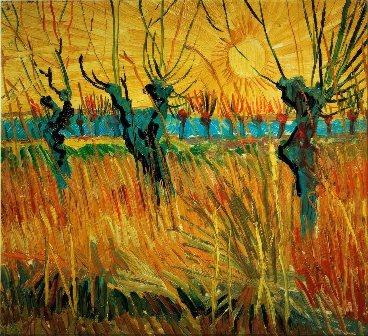 Fűzfa naplementekor alkotó: Vincent van Gogh