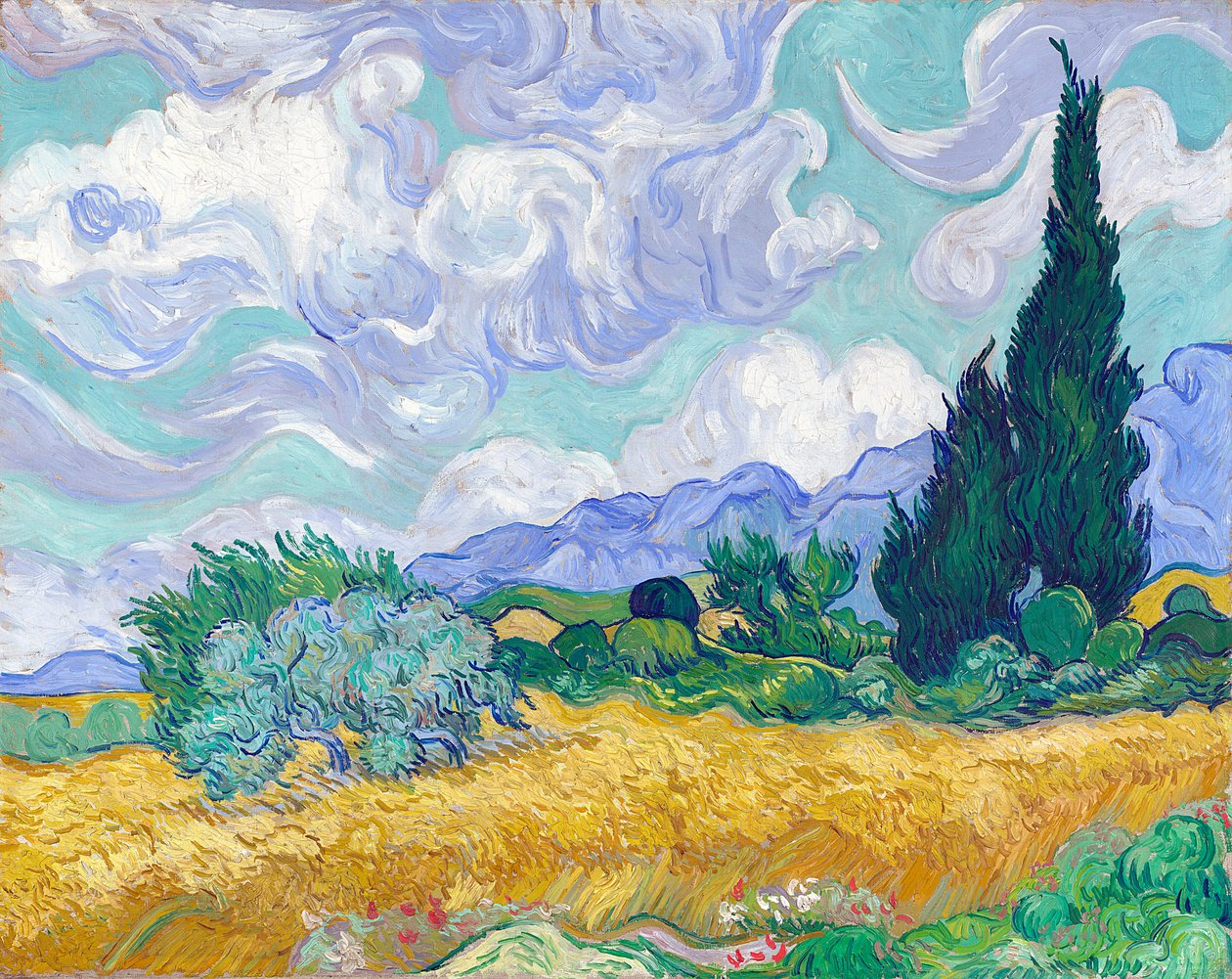 Búzamező ciprusokkal alkotó: Vincent van Gogh