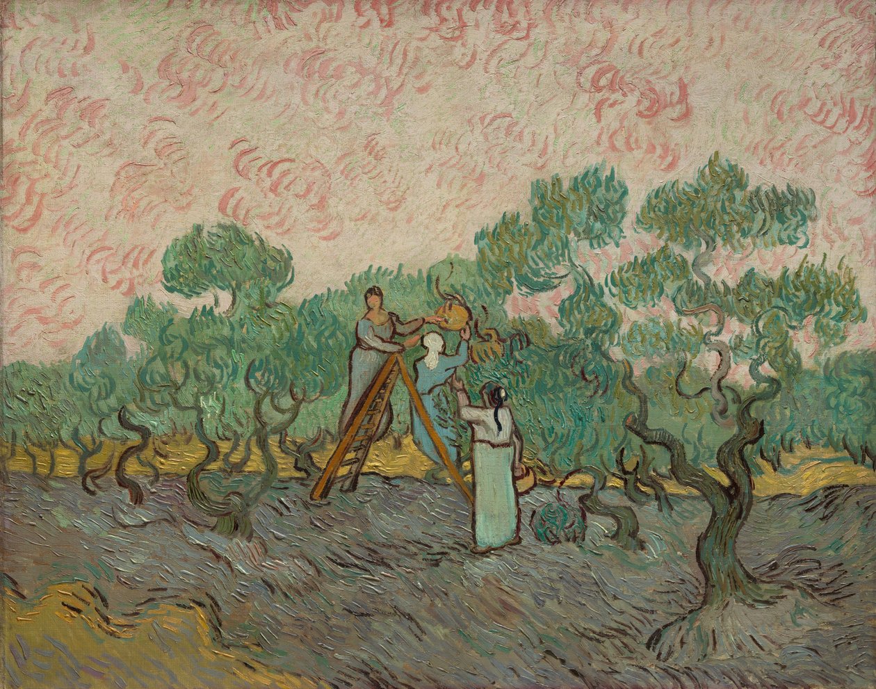 Olajbogyót szedő nők, 1889. alkotó: Vincent van Gogh