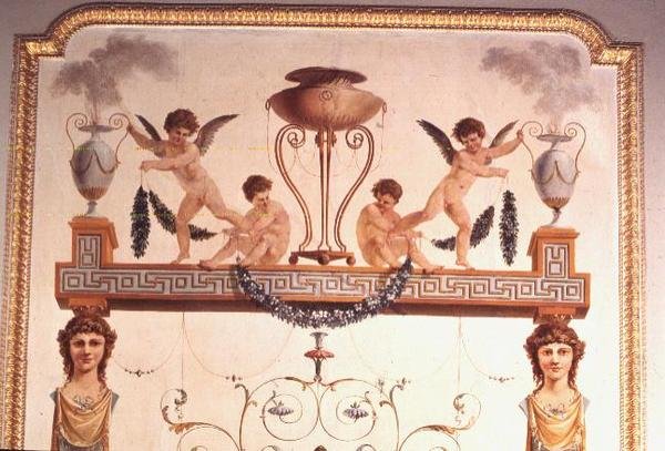 Részlet a pompei zeneszoba faláról, 1777-80 alkotó: Vincenzo Valdre
