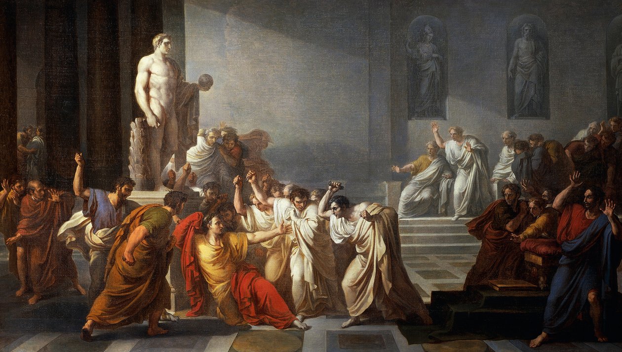 Julius Caesar halála alkotó: Vincenzo Camuccini