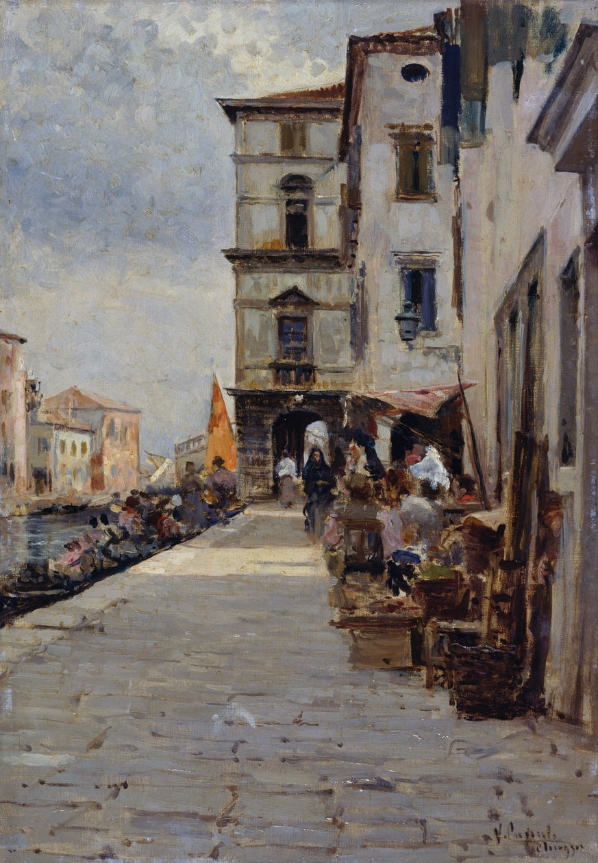 Piac Chioggiában alkotó: Vincenzo Caprile