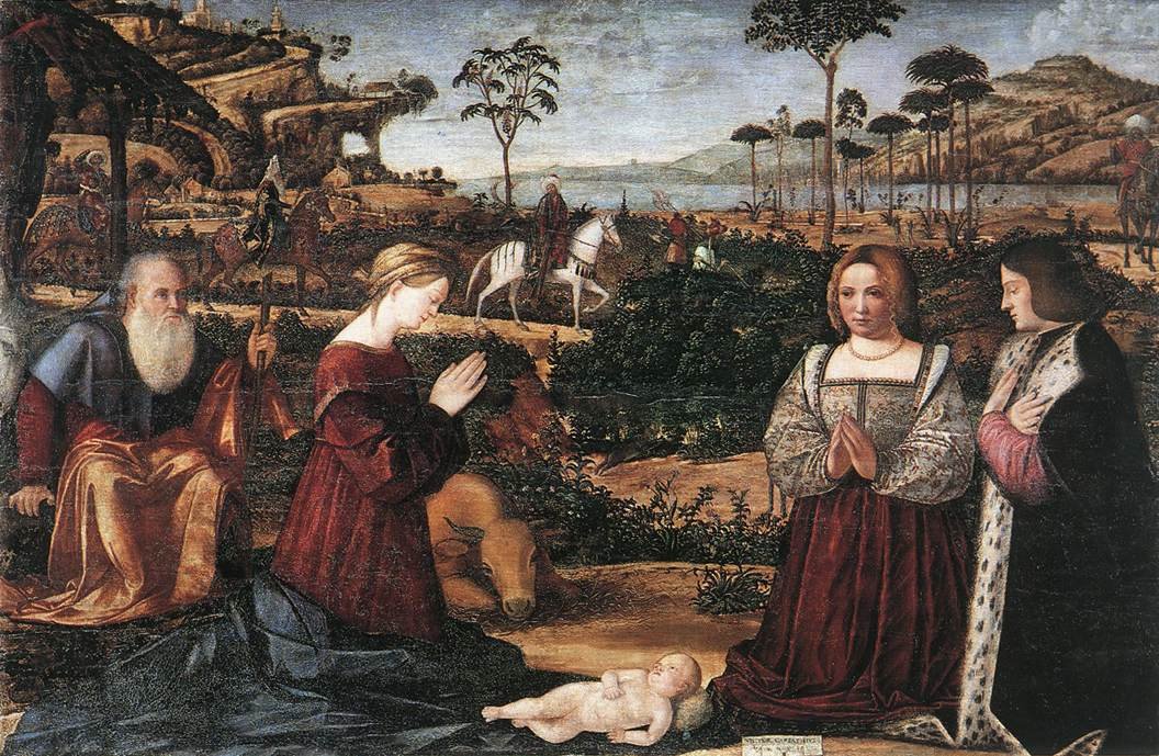 Szent család két donorral alkotó: Vittore Carpaccio