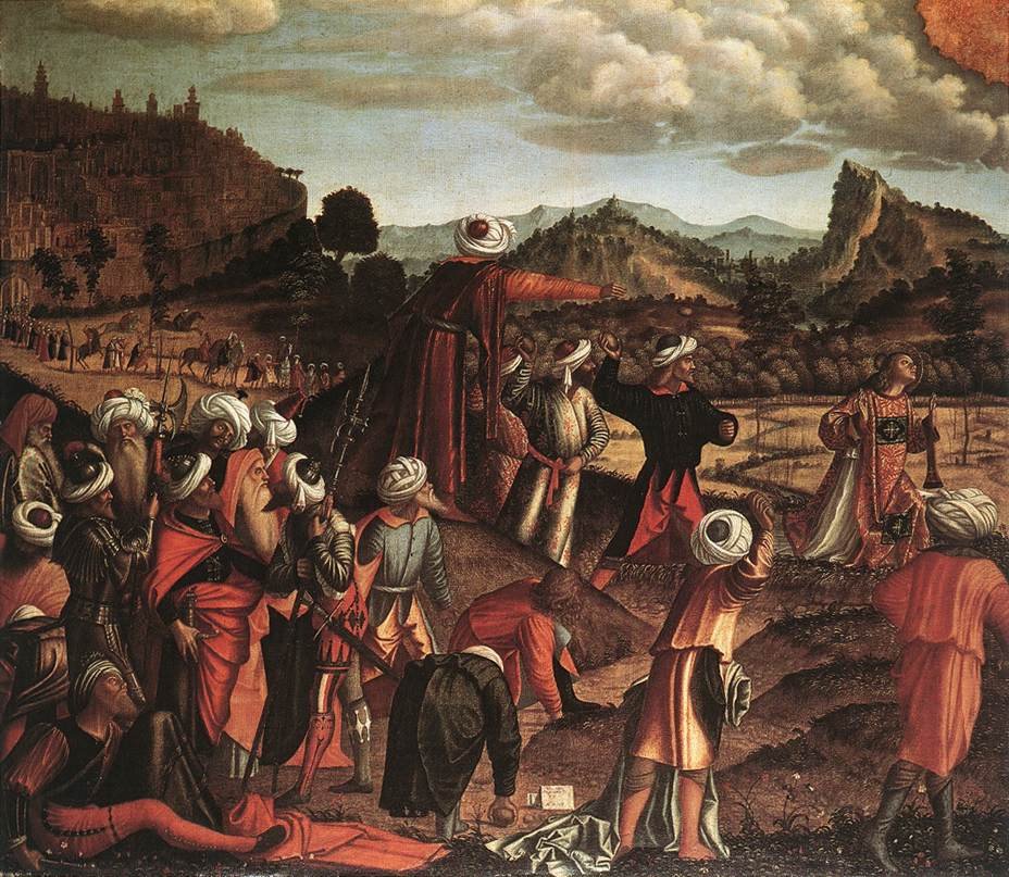 Szent István megkövezése alkotó: Vittore Carpaccio