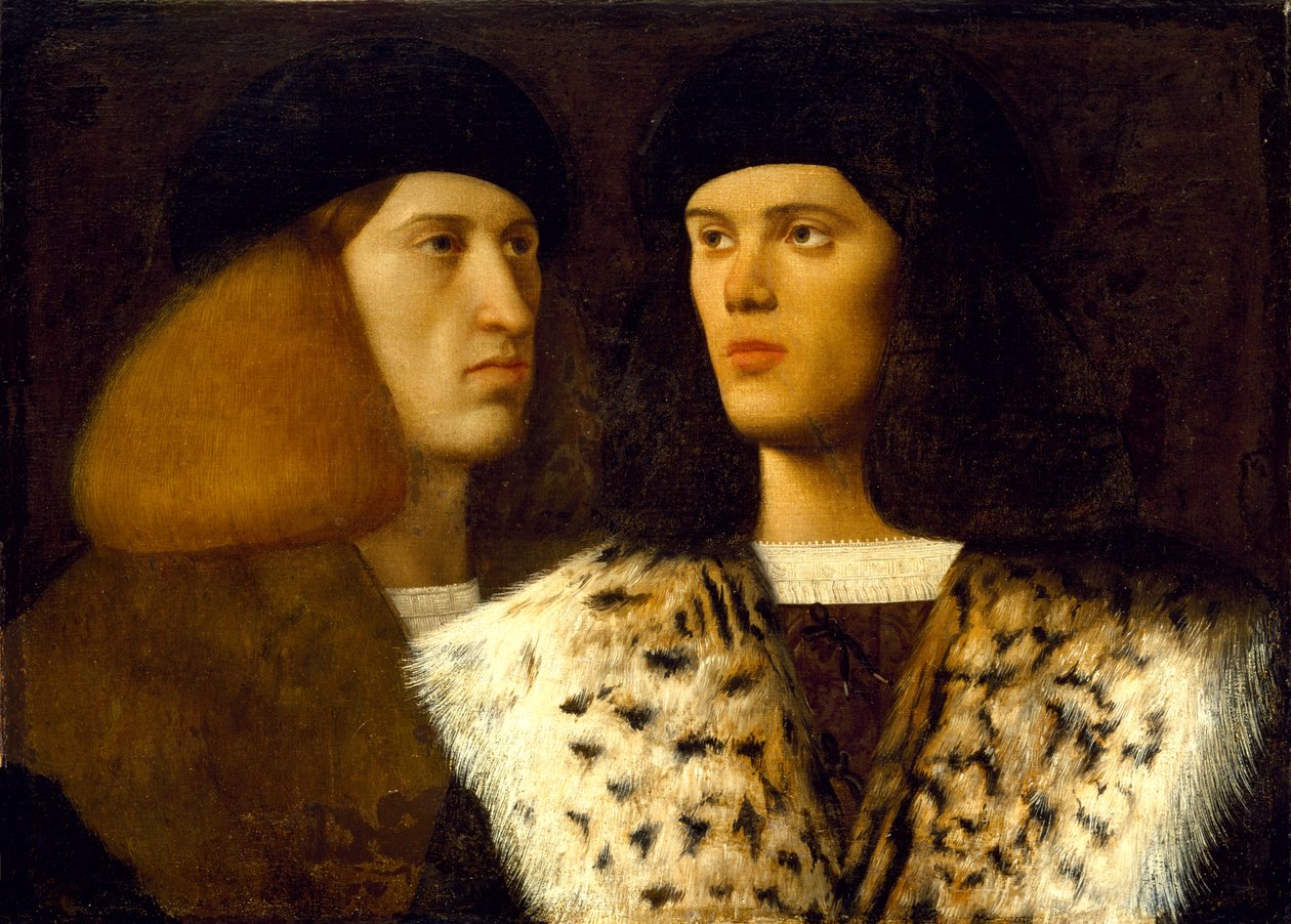 Két fiatal férfi portréja, 1515 körül alkotó: Vittore Belliniano