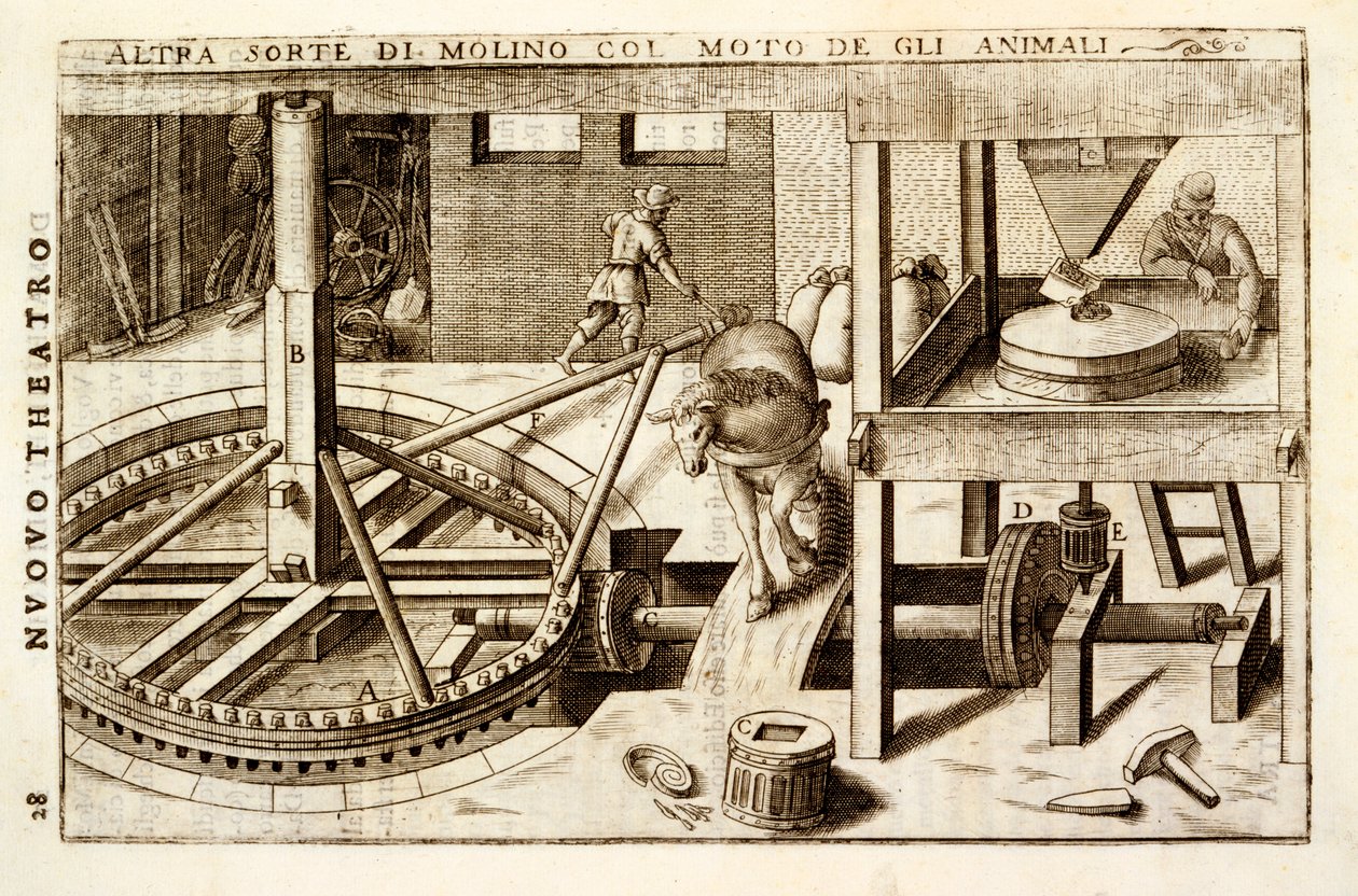 Lóhajtású marógép 1607 alkotó: Vittorio Zonca