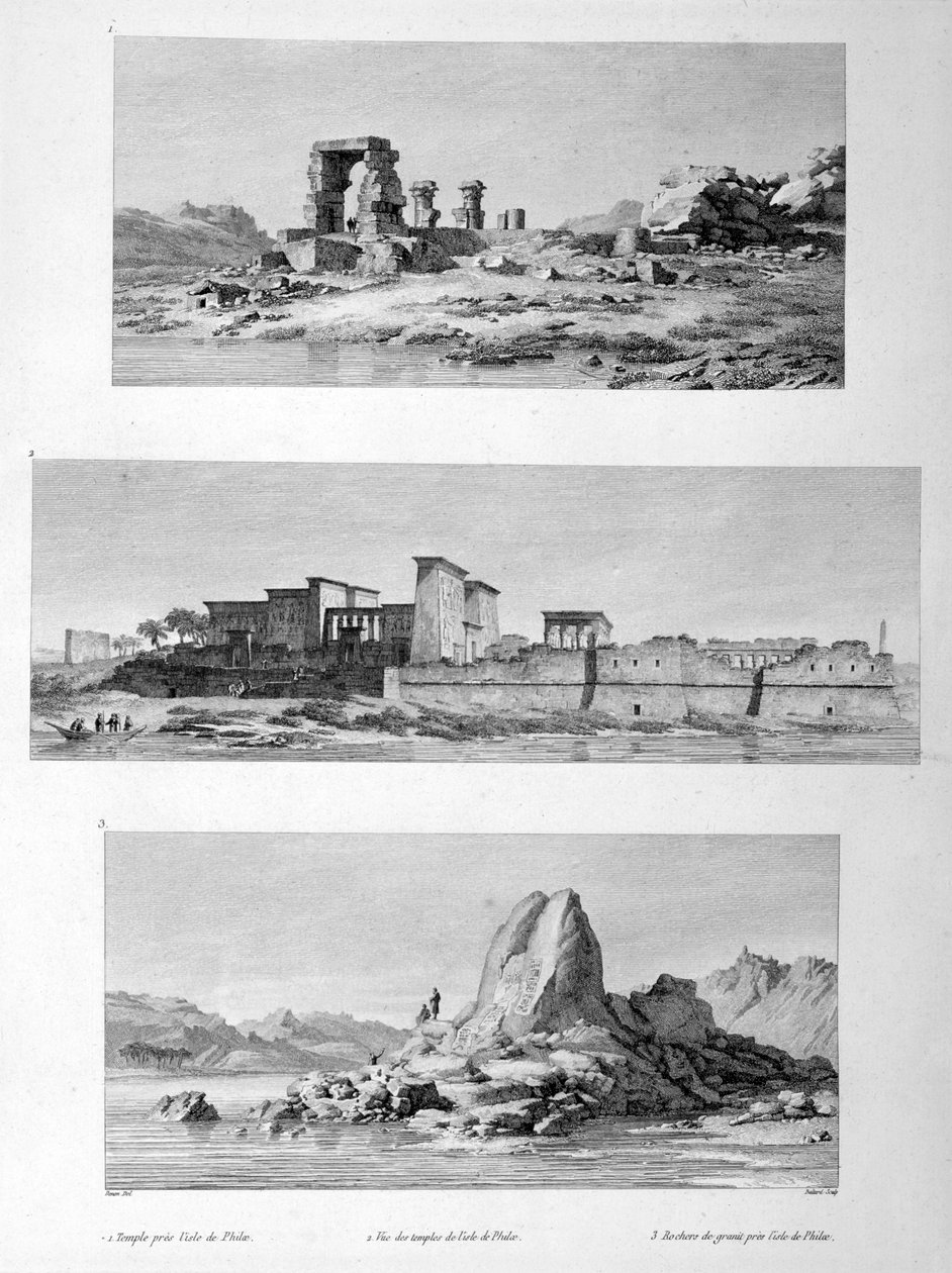 Romos templomok Philae-ban, Egyiptomban, 1802 alkotó: Vivant Denon