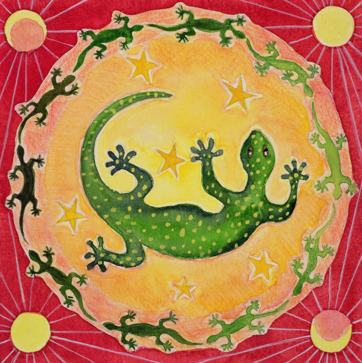 Gecko, 1998 (wc papíron) alkotó: Vivika Alexander