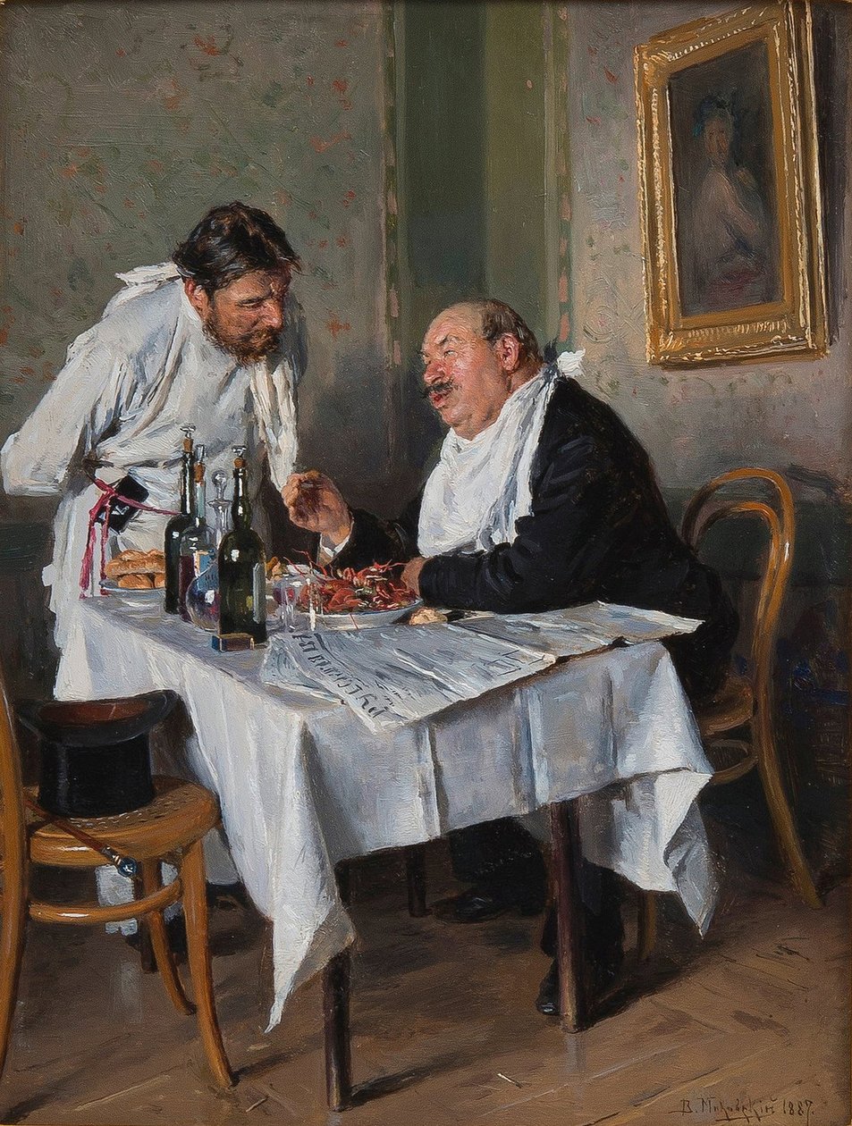 Egy étteremben, 1887 alkotó: Vladimir Egorovic Makovsky