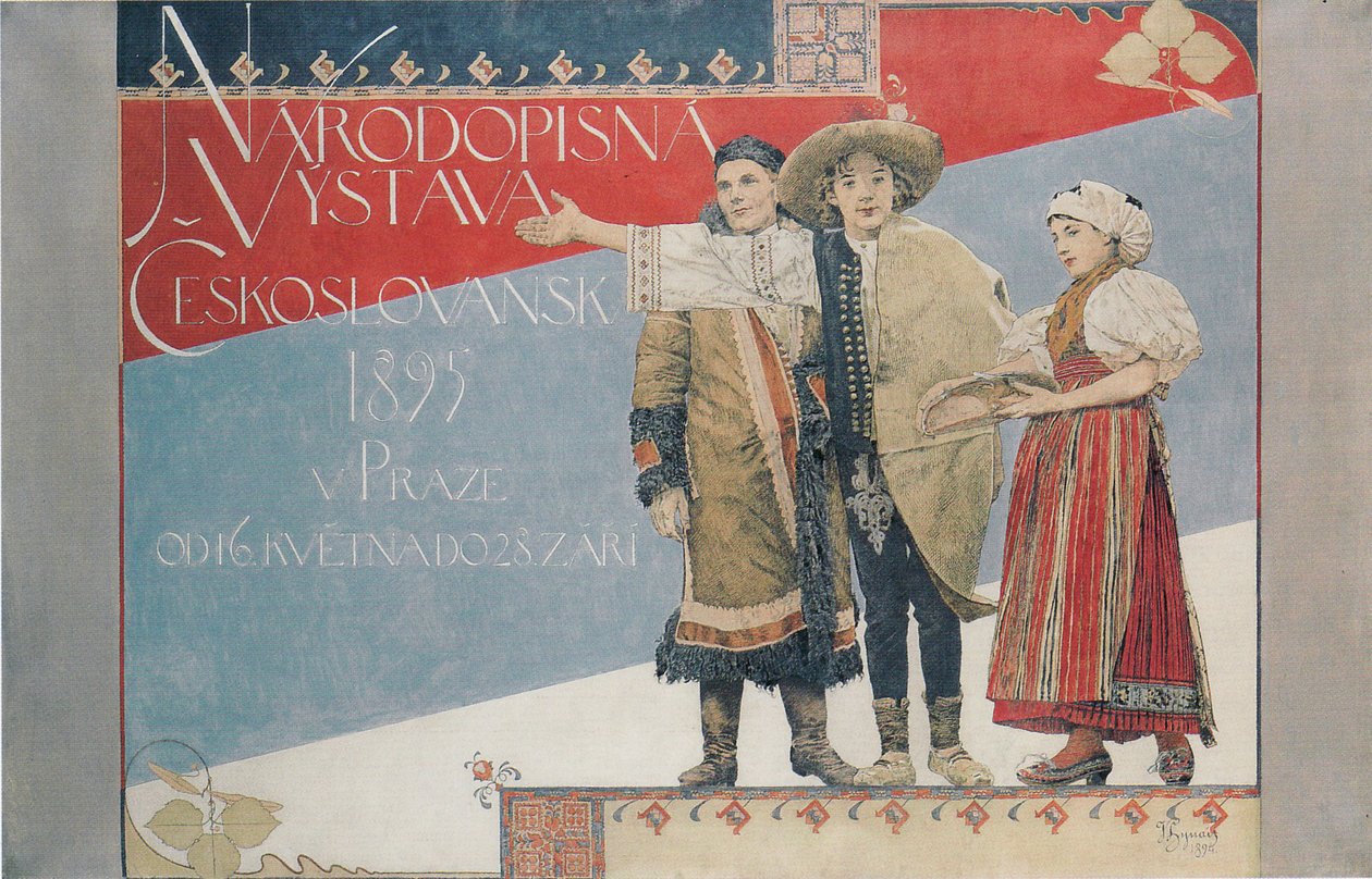 Néprajzi kiállítás plakátja, 1894 alkotó: Vojtech Hynais