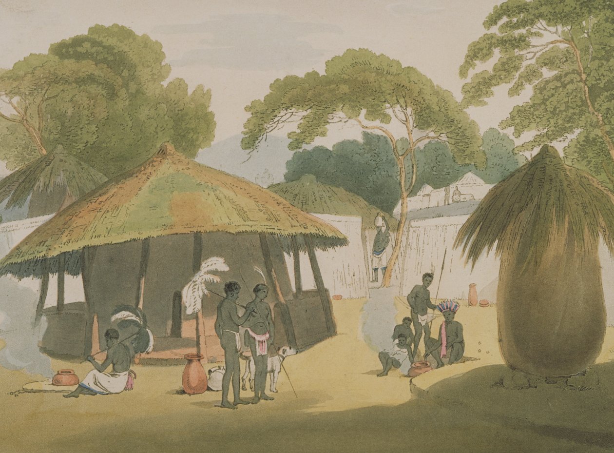 Afrikai falu, megjelent 1806 (litográfia) alkotó: W. Alexander