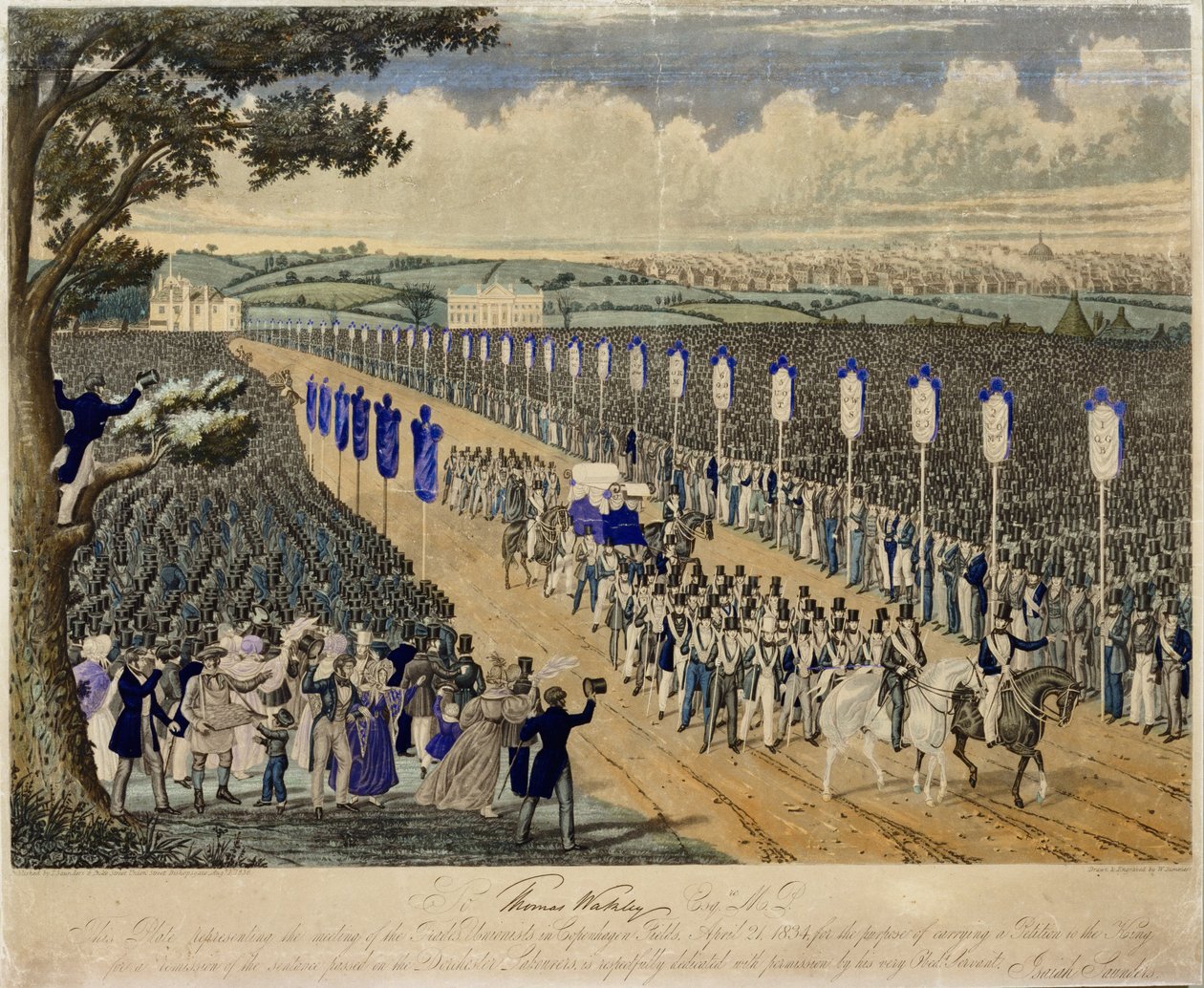 Szakszervezeti találkozó Koppenhágai Fieldsben, 1834. április 21. alkotó: W. Summers