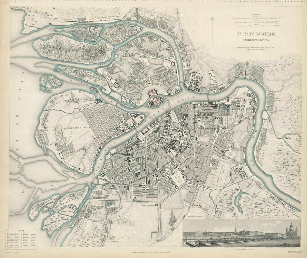 Pétervár térkép, 1834 alkotó: W.B. Clarke