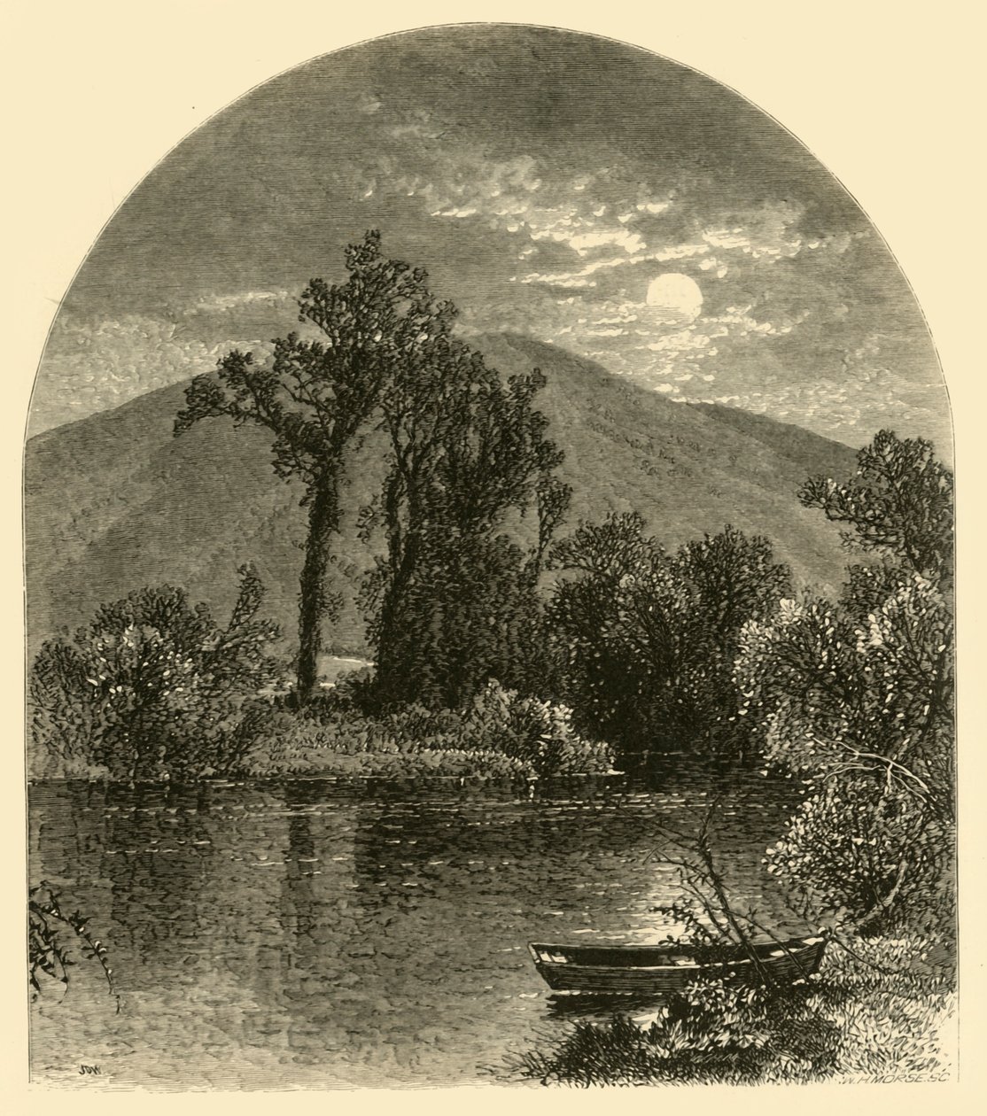 "Hoosac River, North Adams", 1874. alkotó: W.H. Morse