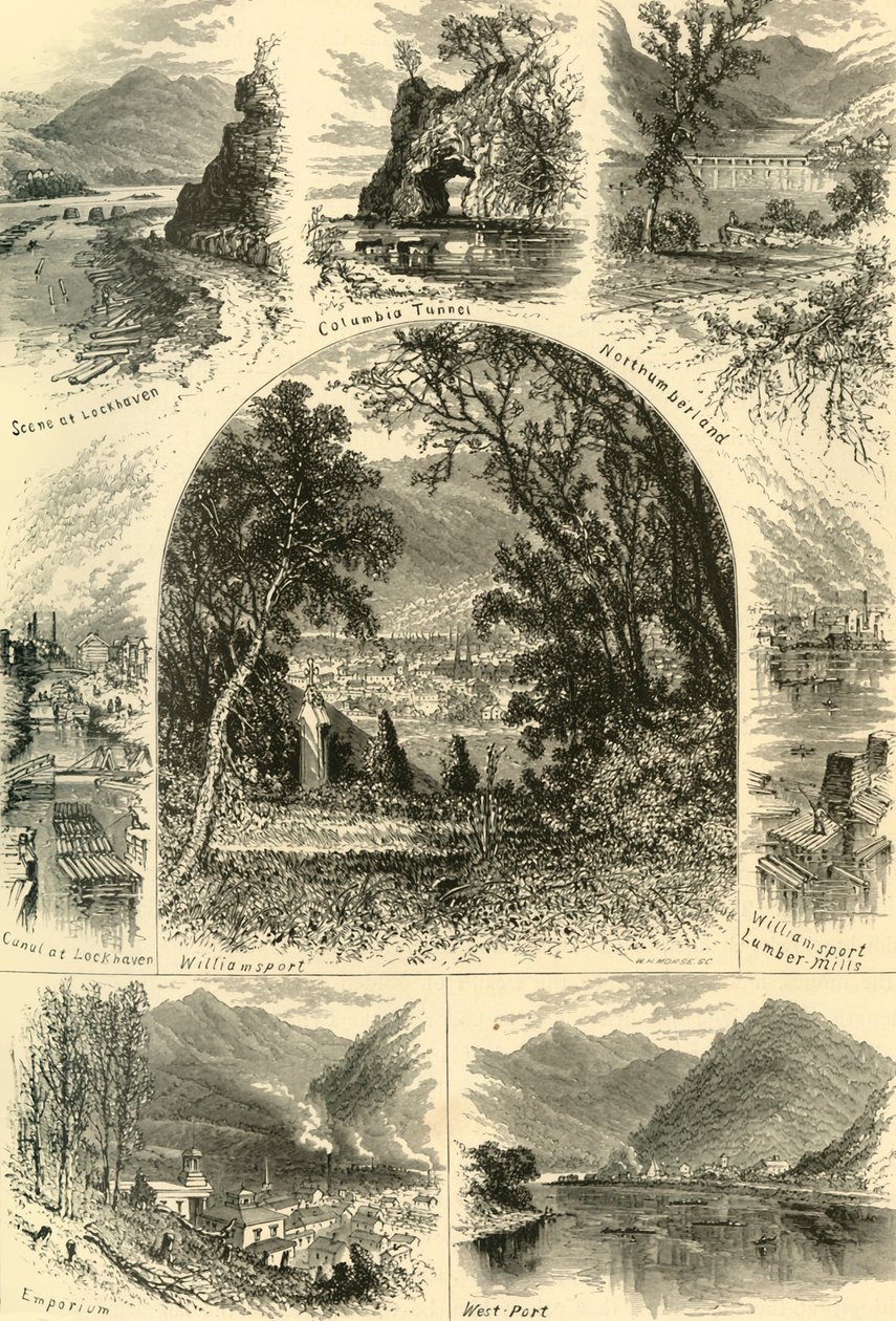 „Scenes on the Susquehanna”, 1874. alkotó: W.H. Morse