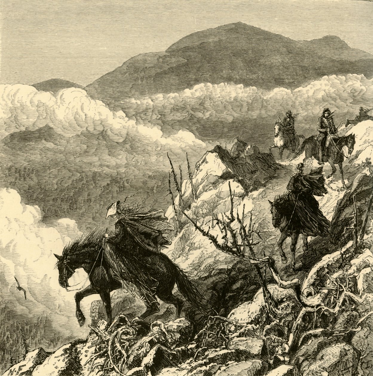 "The Descent from Mount Washington", 1872. alkotó: W.H. Morse