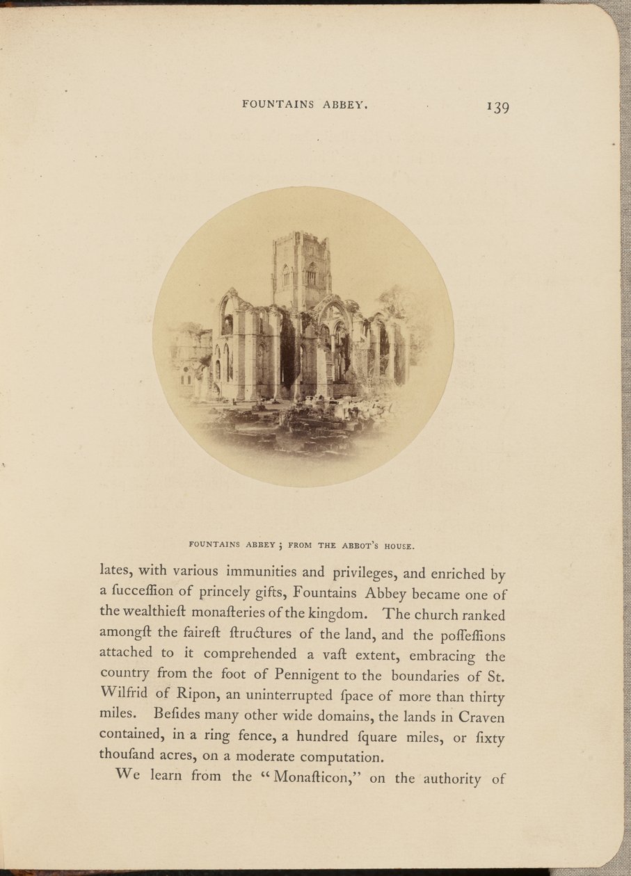 Fountains Abbey; az apátsági ház felől alkotó: W.R. Sedgfield