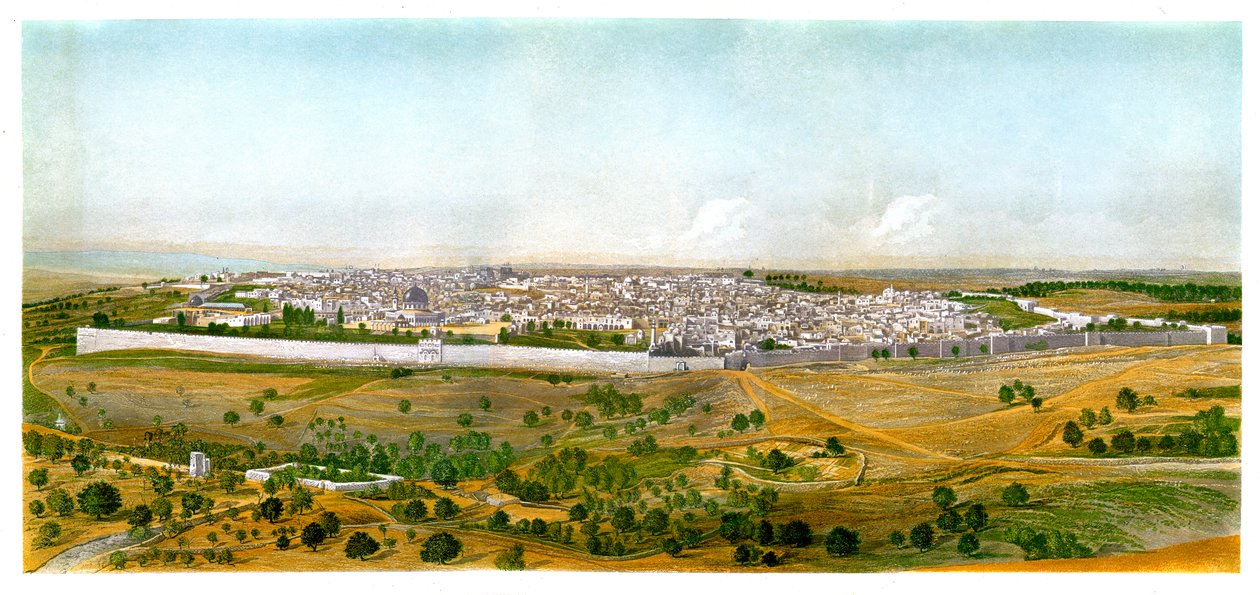 Jeruzsálemi panoráma, 1870. alkotó: W. Dickens