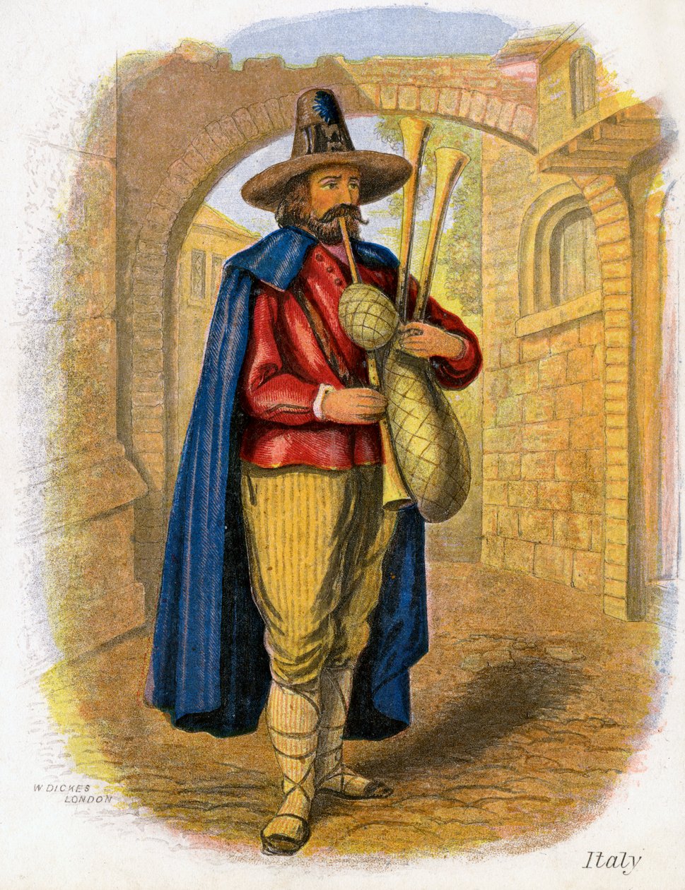 olasz zenész, 1809. alkotó: W. Dickes