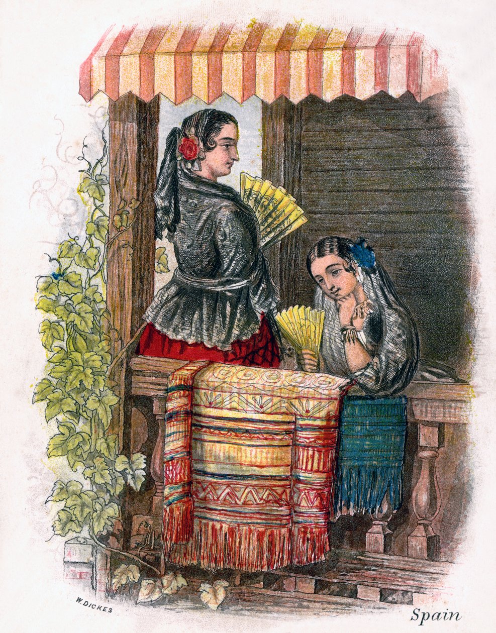 Spanyol lány, 1809. alkotó: W. Dickes