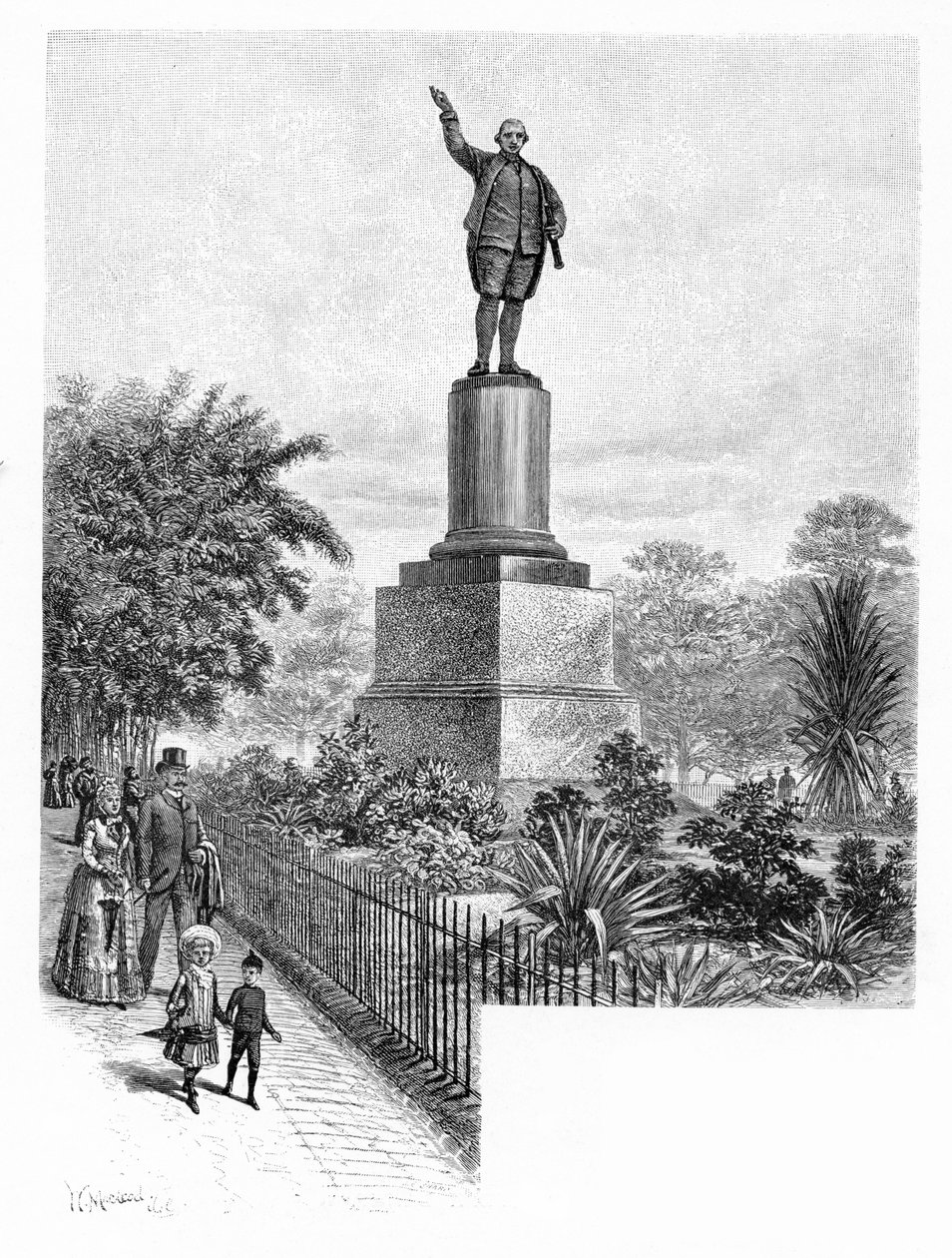 Cooks emlékmű, Hyde Park, Sydney, Ausztrália, 1886. alkotó: W. Macleod