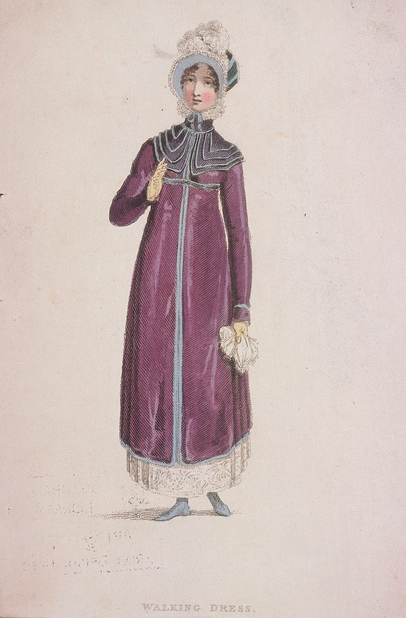 Egy nő sétálóruhában, c1810 alkotó: W Read