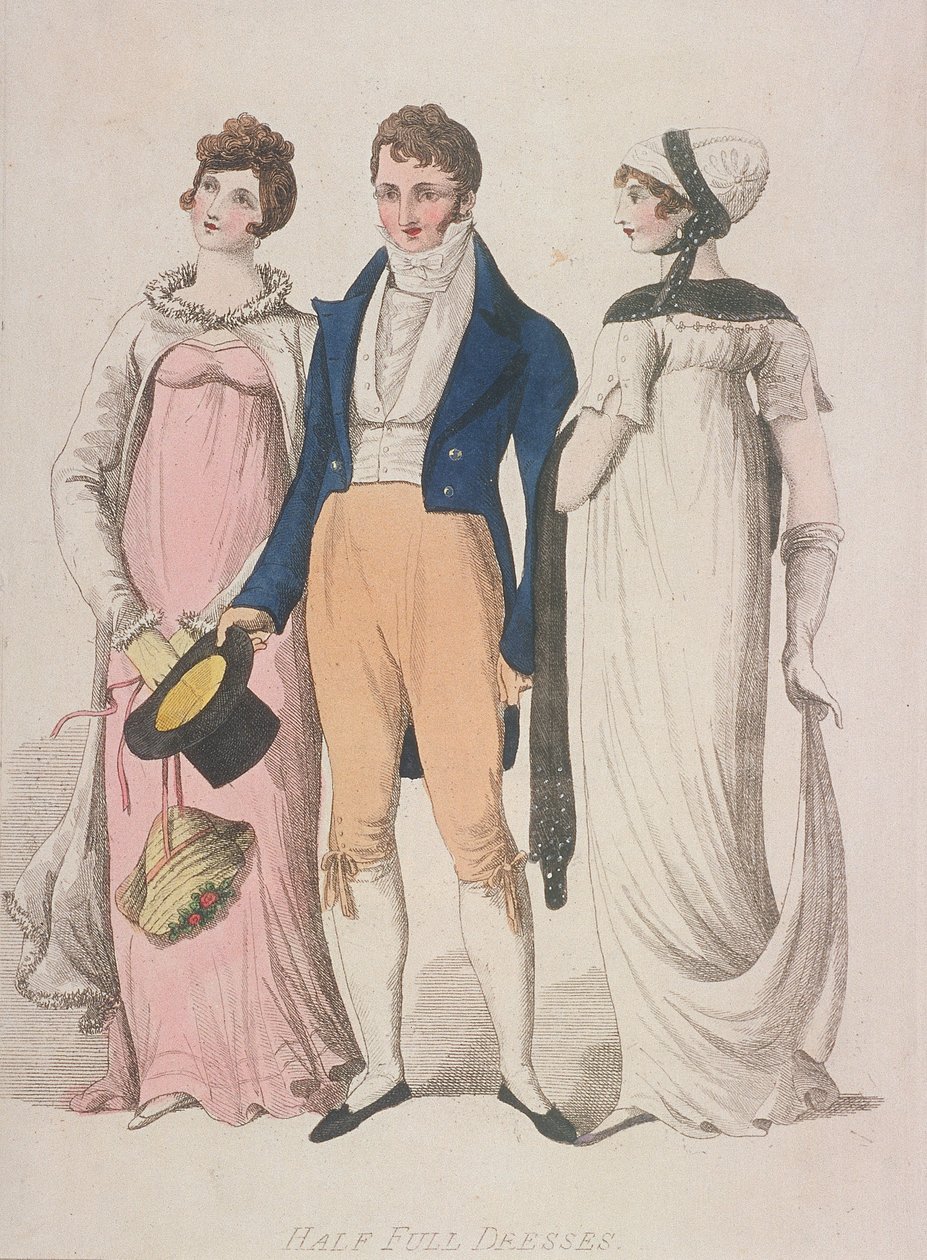 Félig telt ruhák, c1810 alkotó: W Read