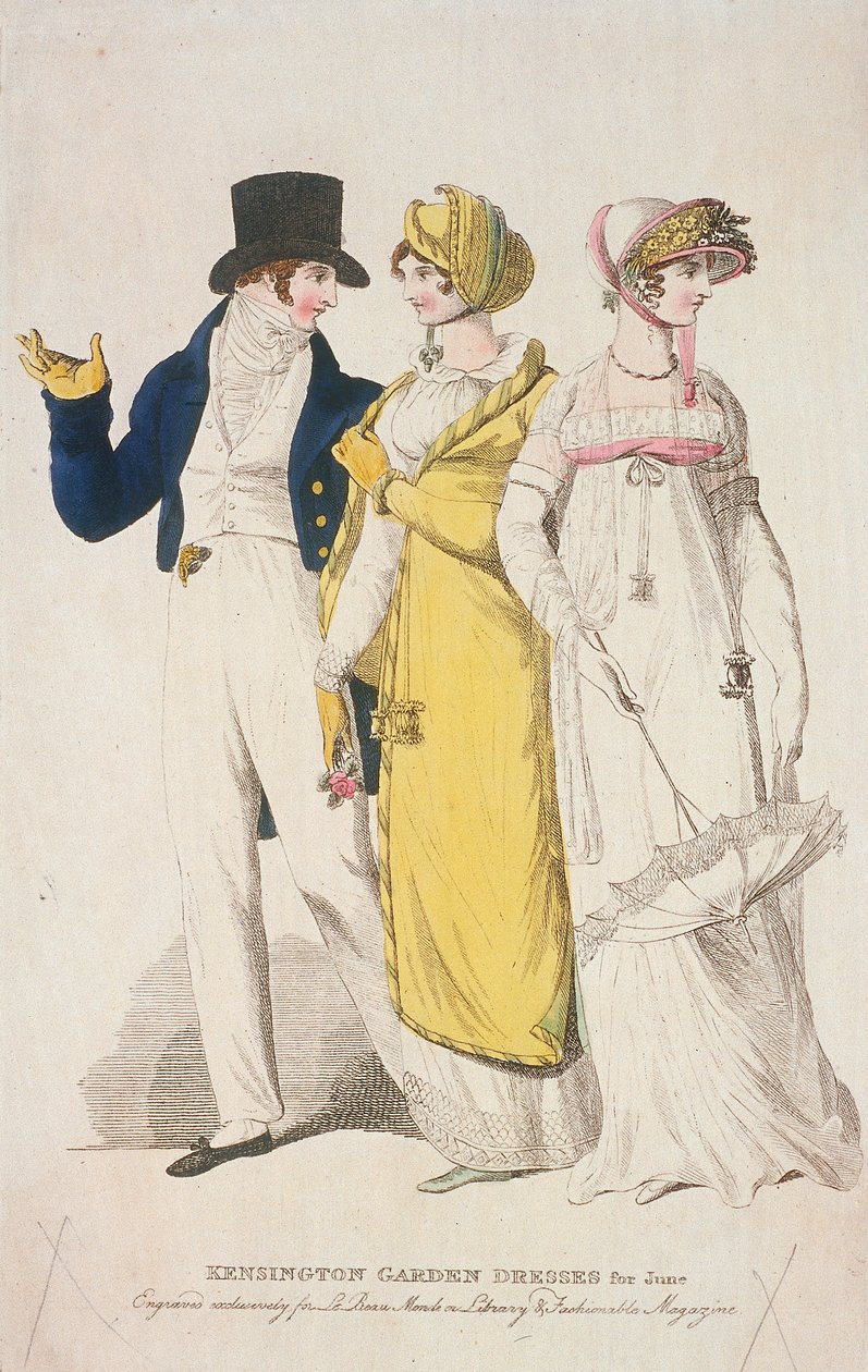 Kensington Garden ruhák júniusra, 1810 alkotó: W Read