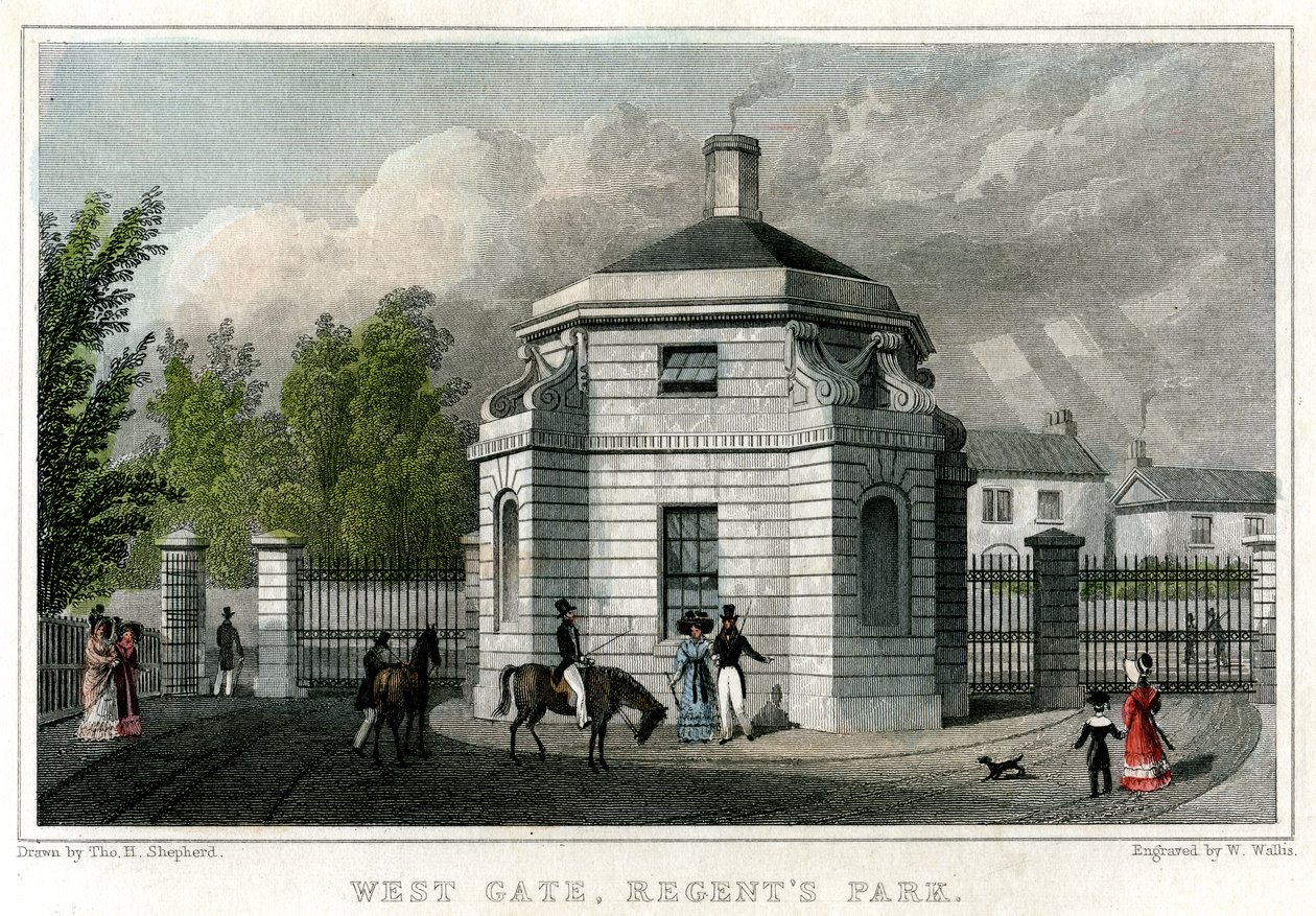 West Gate, Regents Park, London, 19. század. alkotó: W. Wallis