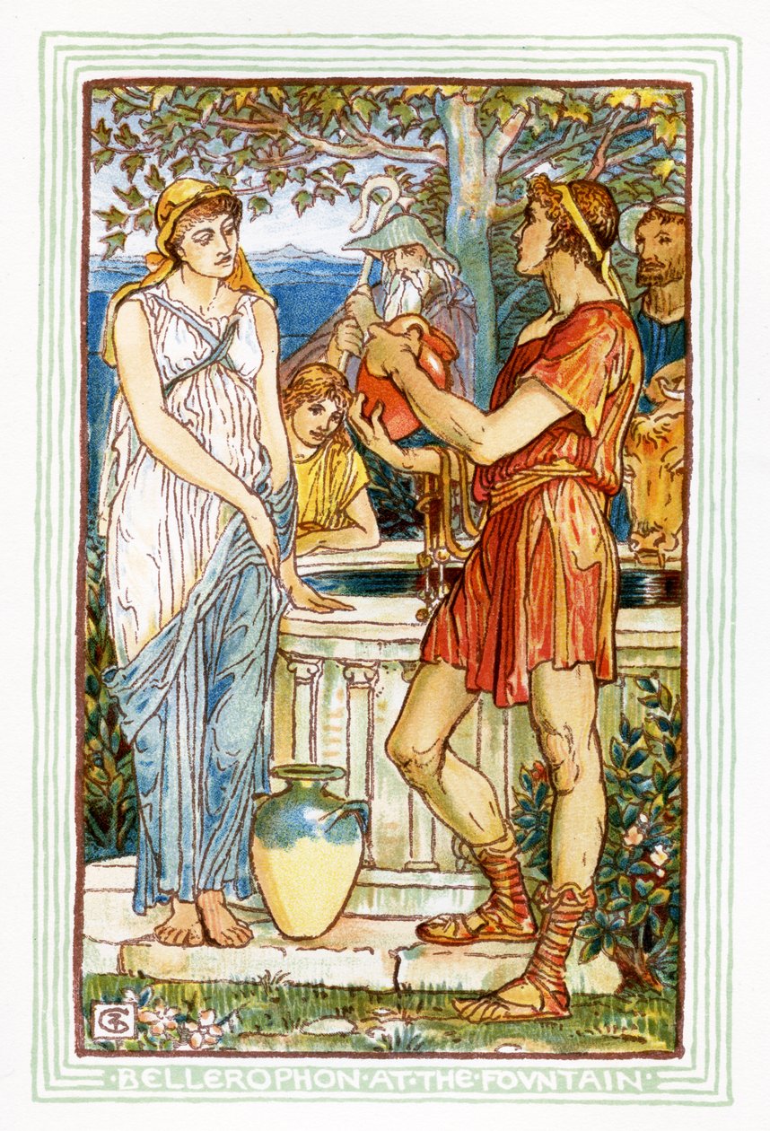 Bellerophon a szökőkútnál alkotó: Walter Crane
