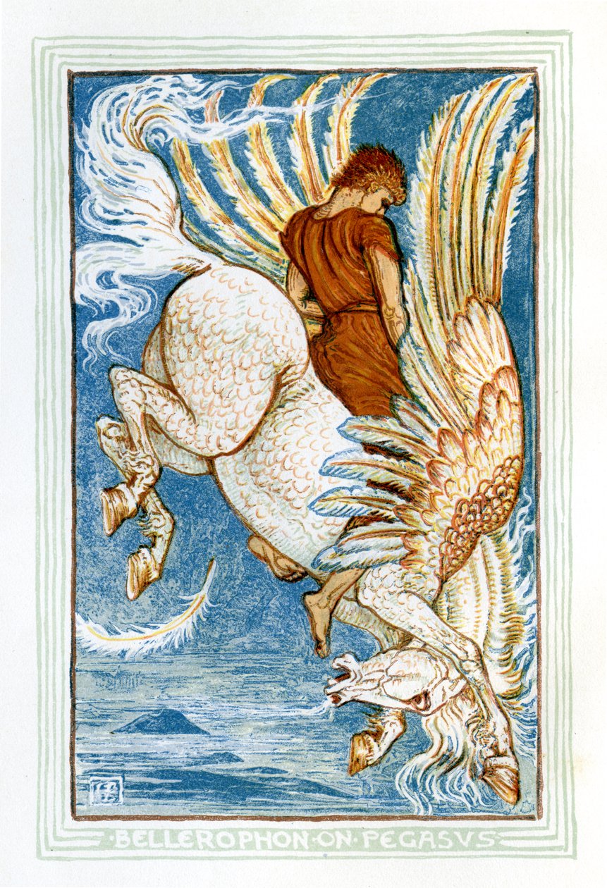 Bellerophon Pegasuson lovagolva alkotó: Walter Crane