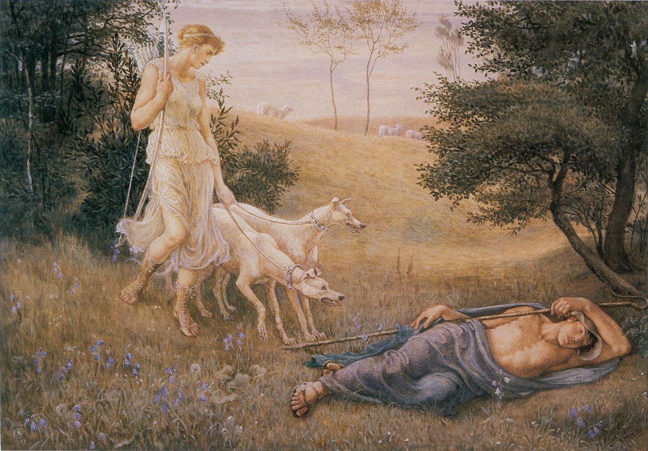 Diana és Endymion alkotó: Walter Crane