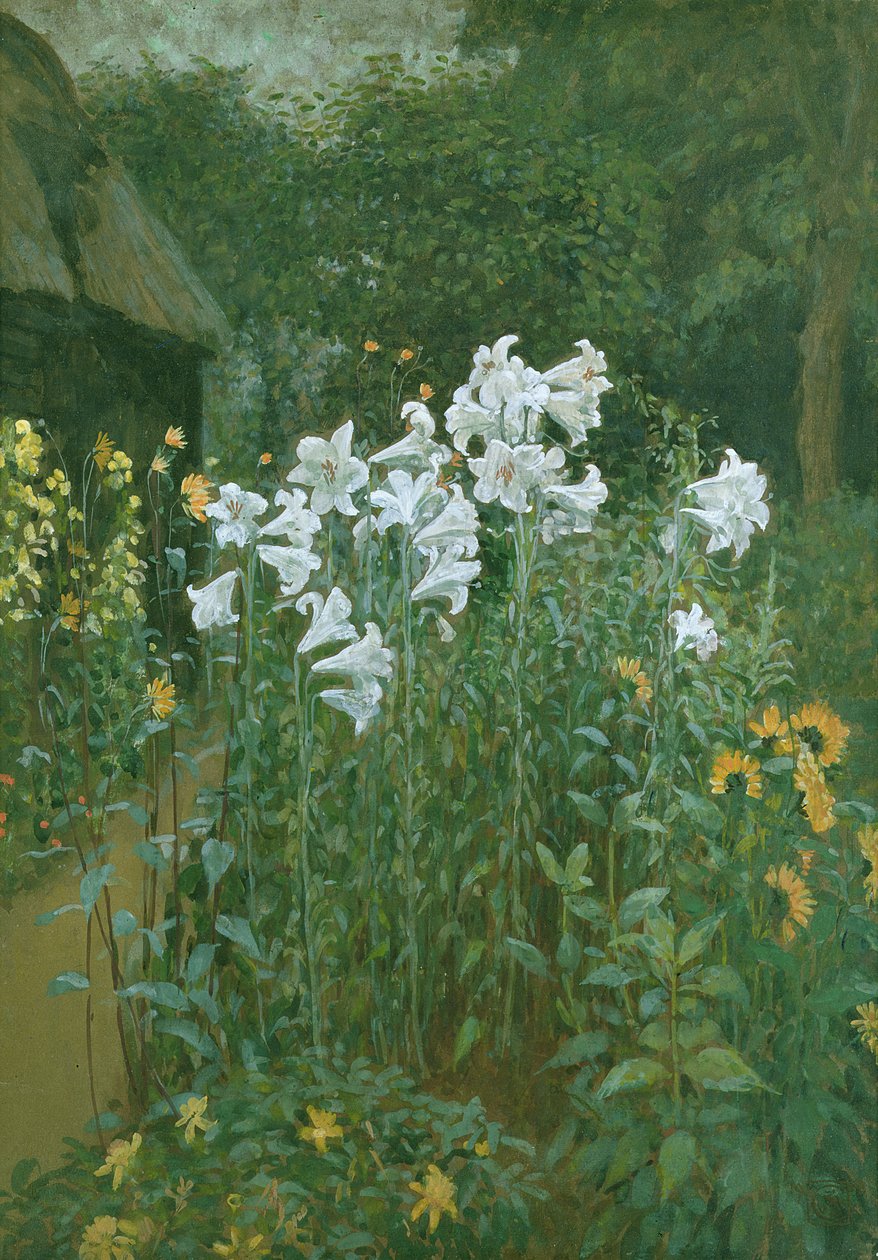 Madonna liliomok a kertben alkotó: Walter Crane