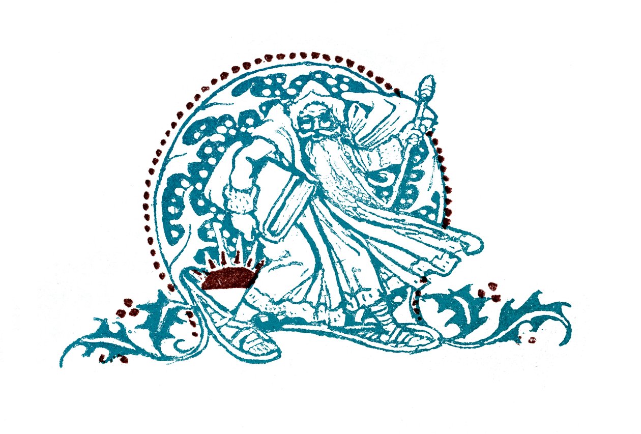 Öreg ember séta a hóban alkotó: Walter Crane