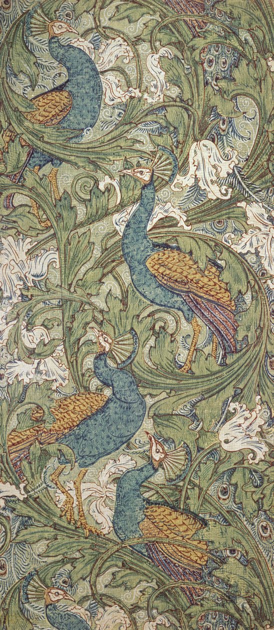 Páva kert tapéta, 1889 alkotó: Walter Crane