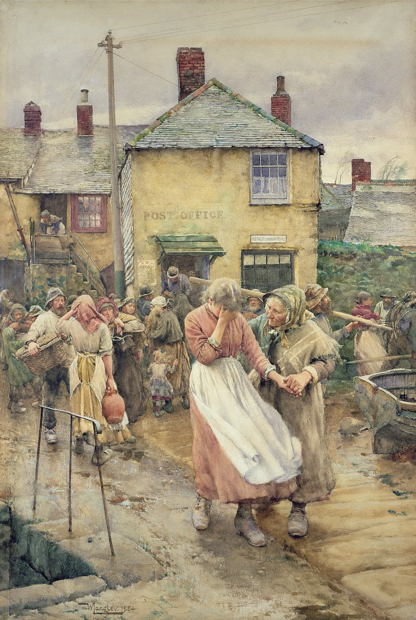 Az eltűntek között, 1884 (wc papíron) alkotó: Walter Langley