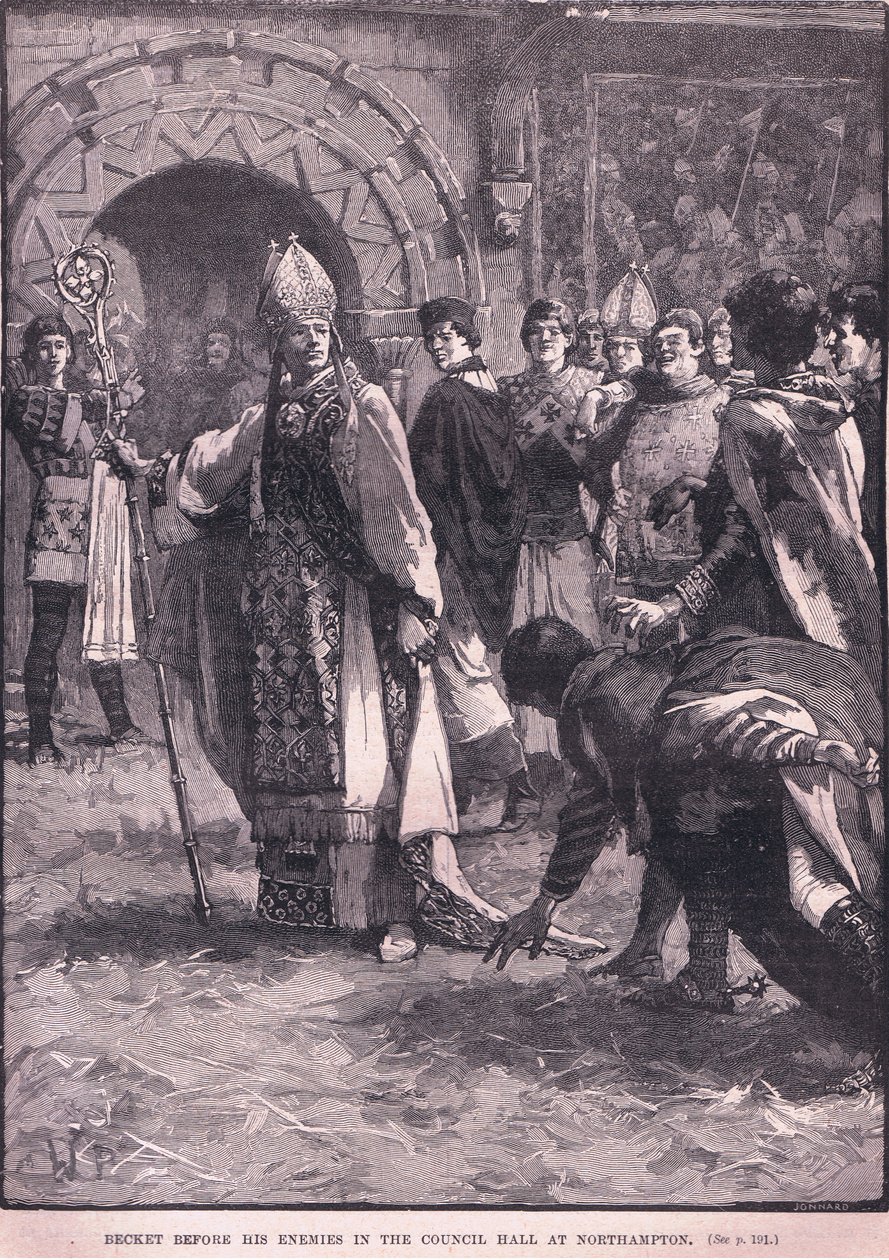 Becket ellenségei előtt a northamptoni tanácsteremben 1164-ben alkotó: Walter Paget