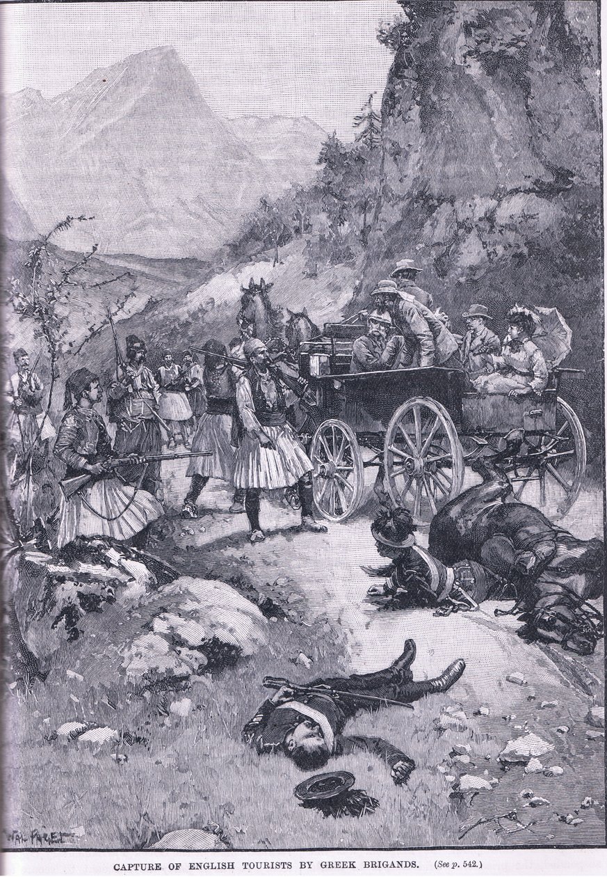 Angol turisták elfogása görög brigandok által i.sz. 1870 alkotó: Walter Paget