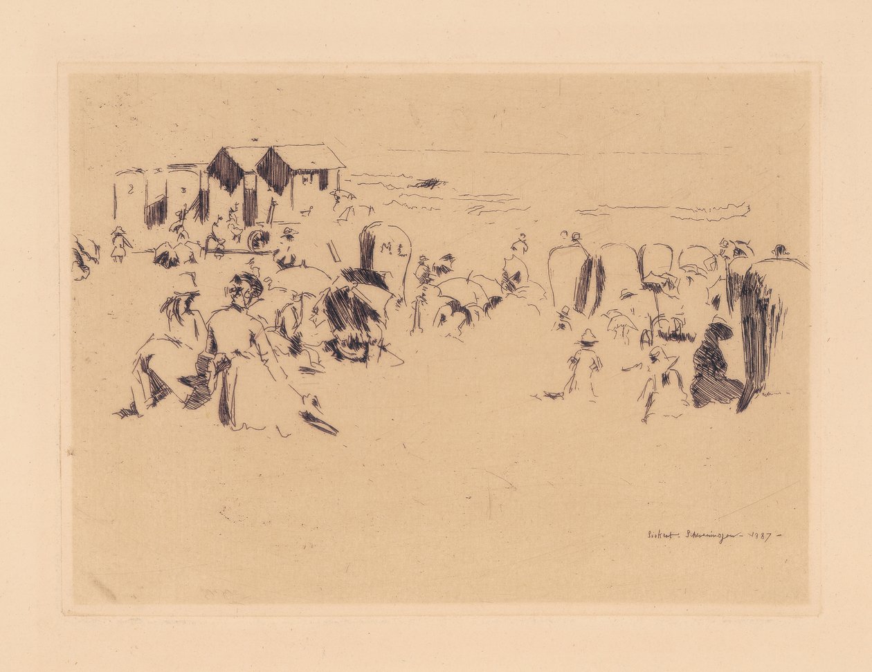 Scheveningen, Fürdőgépek, 1887 alkotó: Walter Richard Sickert