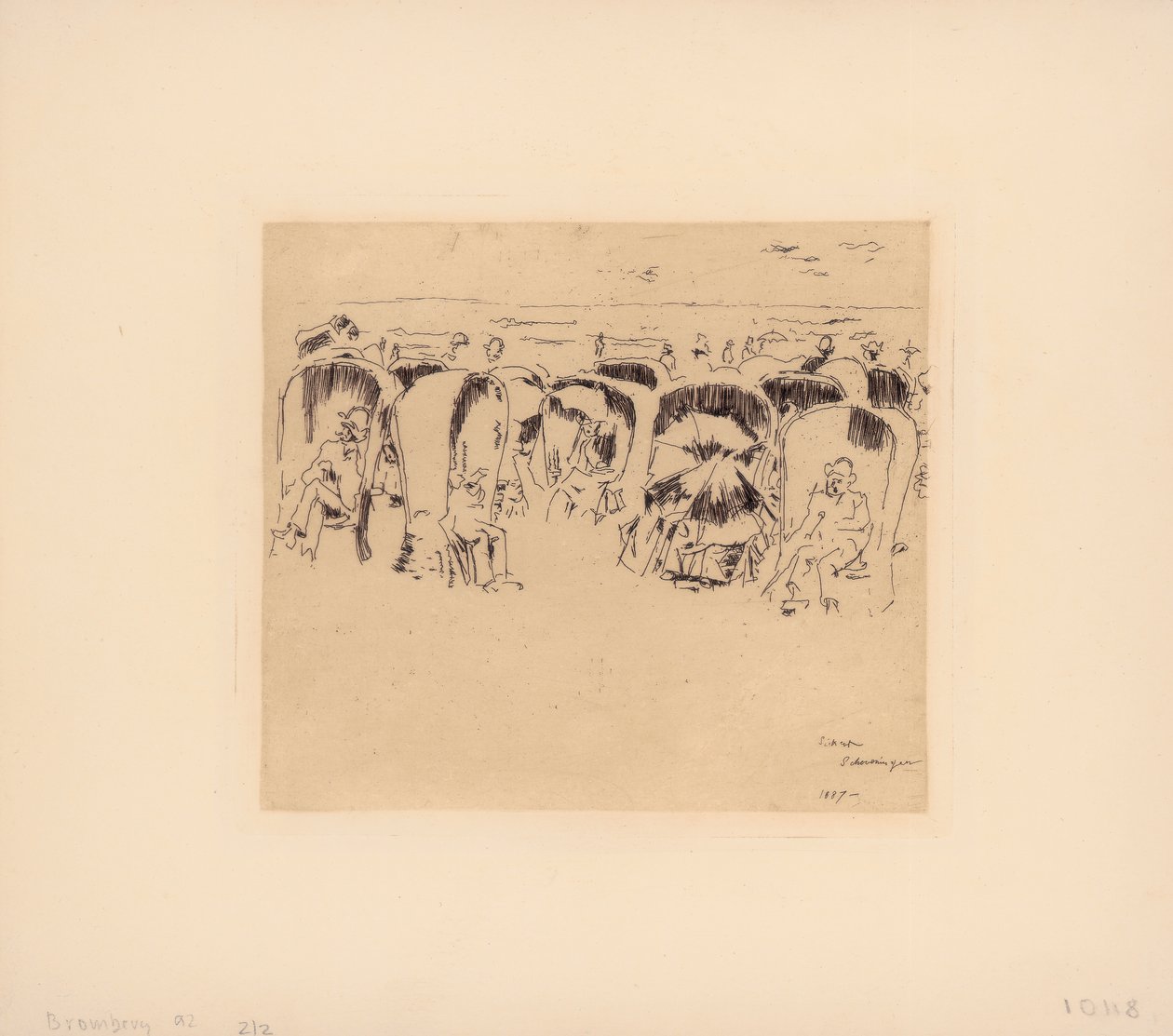 Scheveningen, Windstoelen a tengerparton, 1887 alkotó: Walter Richard Sickert