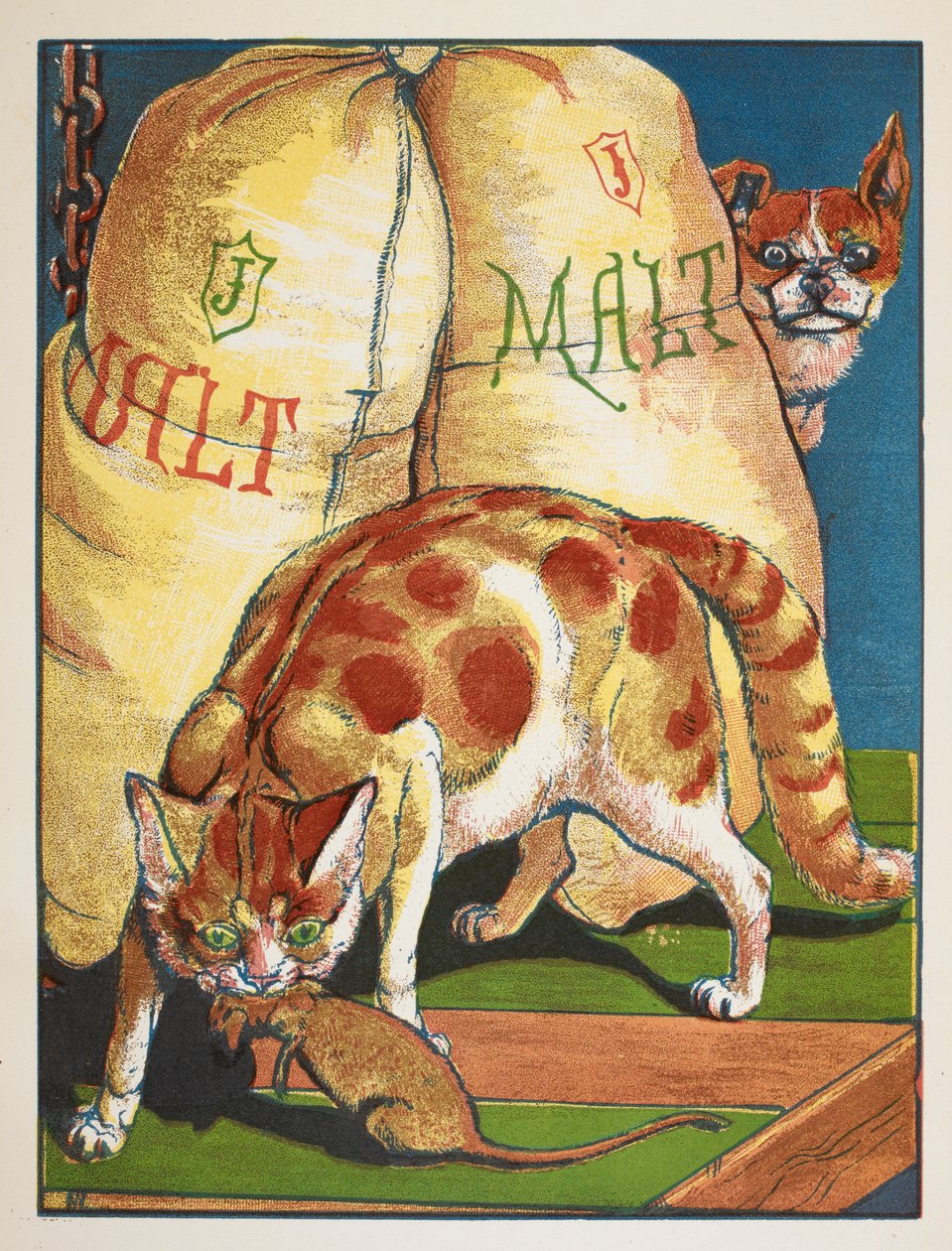Egy macska megöl egy patkányt alkotó: Walter Crane