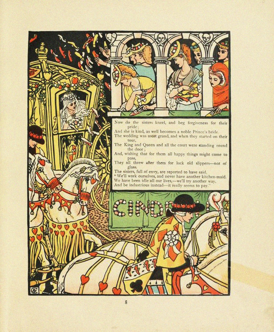 Illusztráció a Fairy Tale Hamupipőkéhez alkotó: Walter Crane