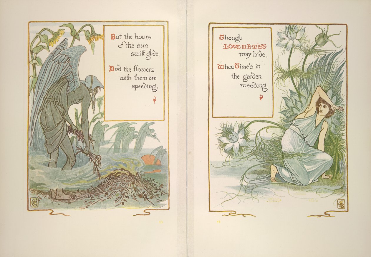 Naplemente és szerelem a ködben alkotó: Walter Crane