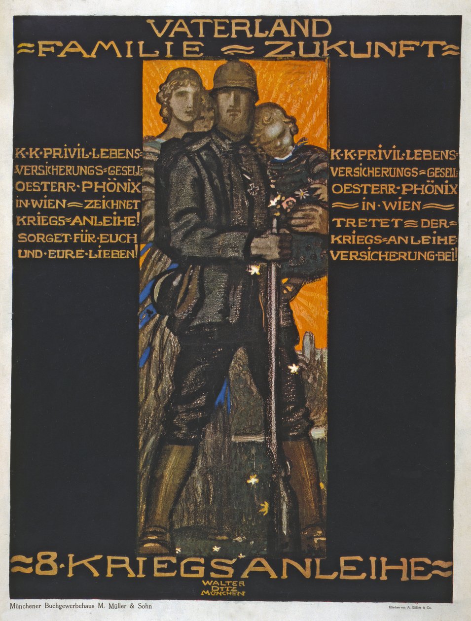 Szülőföld, család, jövő? kocsma. 1918 (színes litográfia) alkotó: Walter Ditz