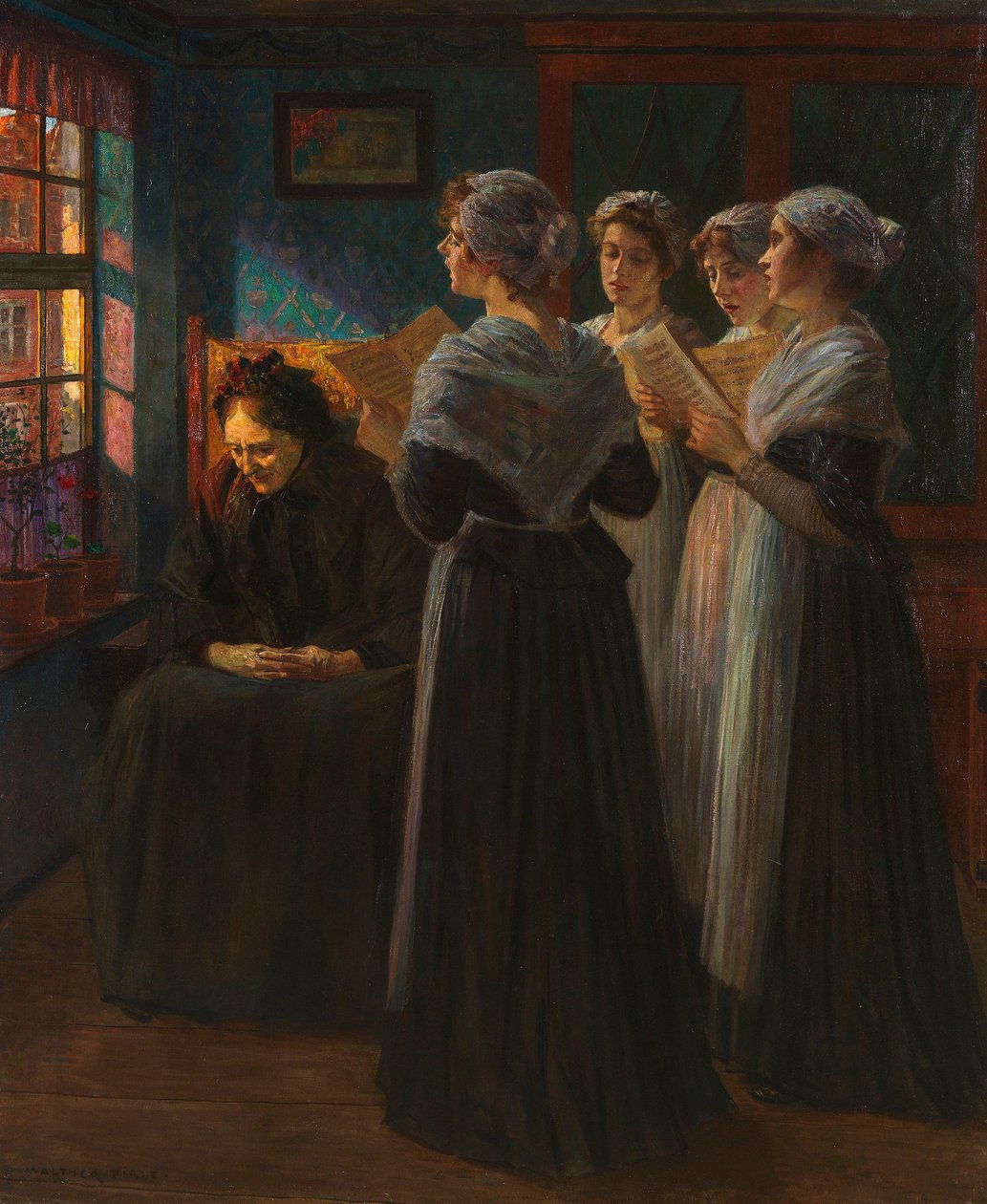 A szerenád, c. 1890. alkotó: Walter Firle