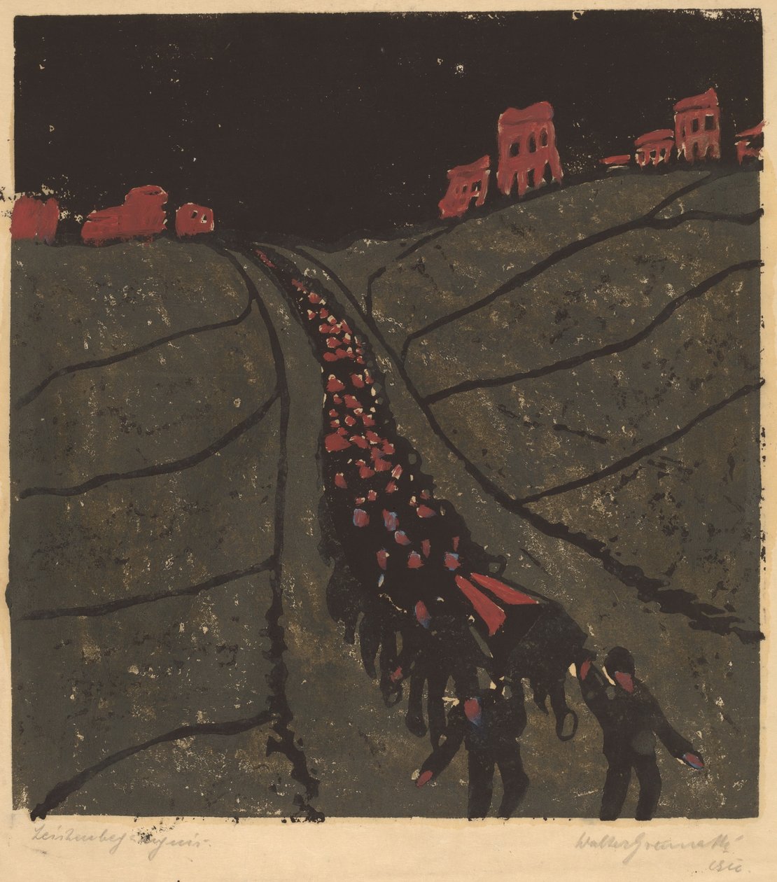 A temetés, 1916. alkotó: Walter Gramatte