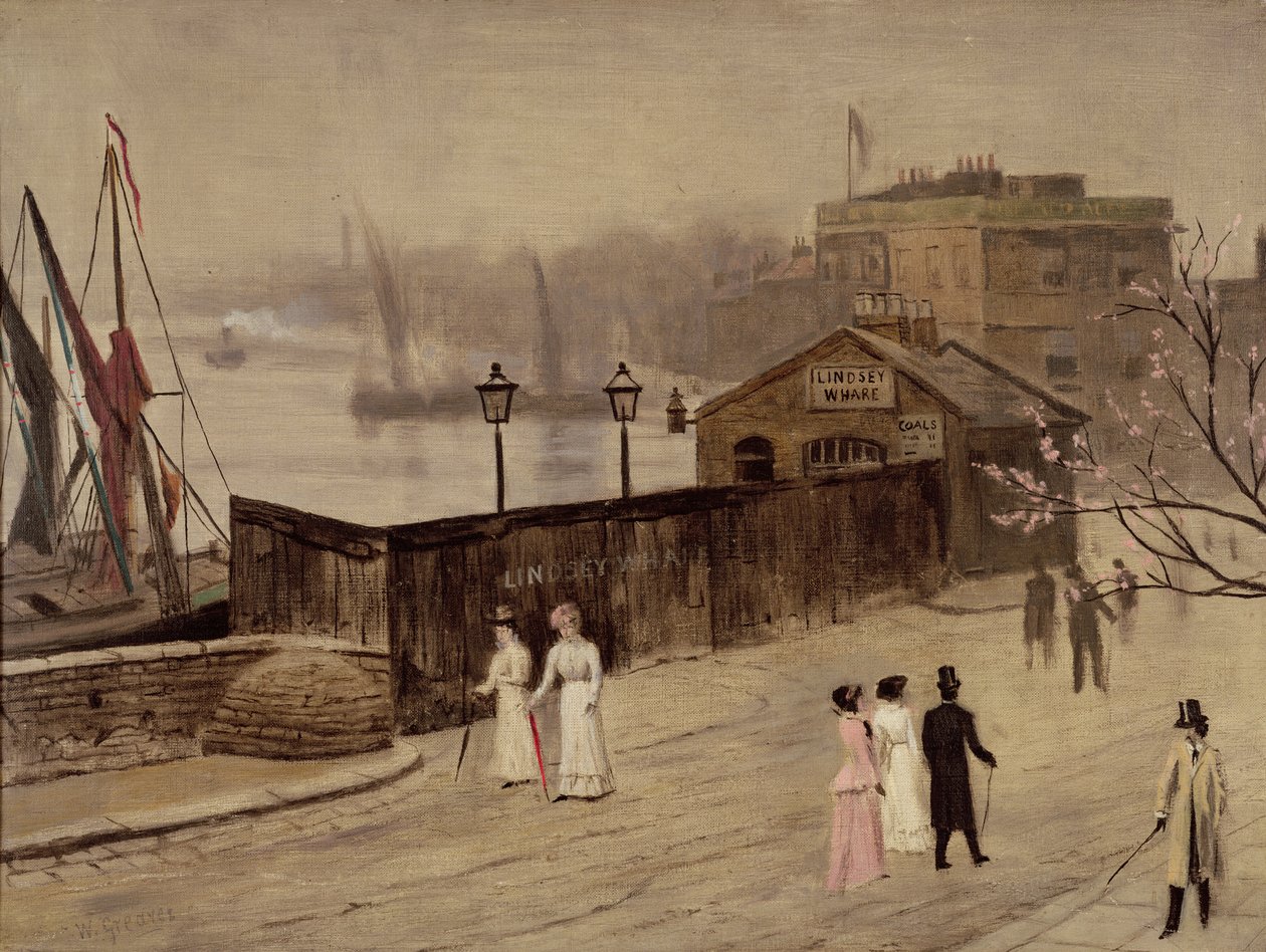 Lindsey Wharf (olaj, vászon) alkotó: Walter Greaves